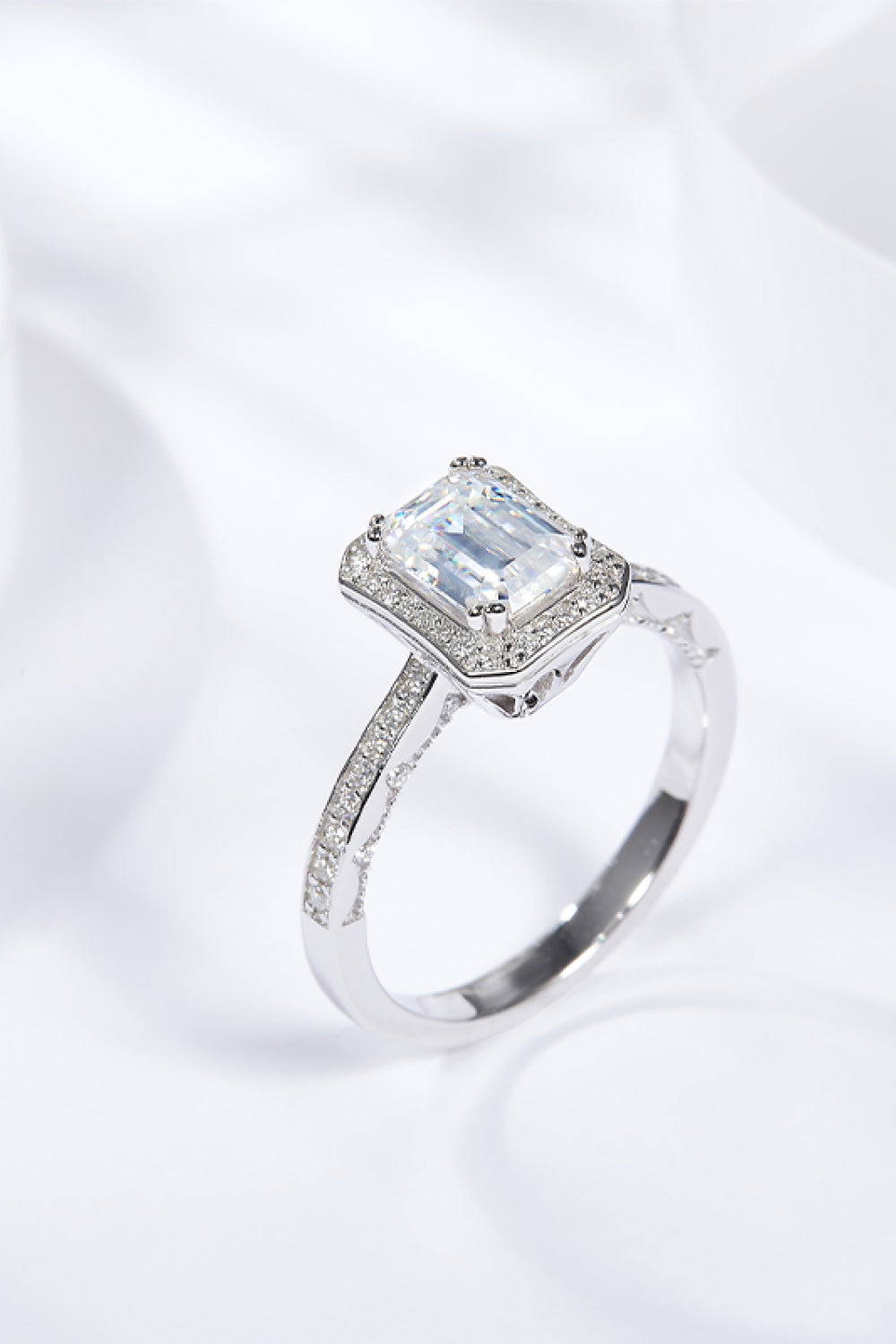 1 Carat Moissanite 925 Sterling Silver Halo Ring SETEPENRA .