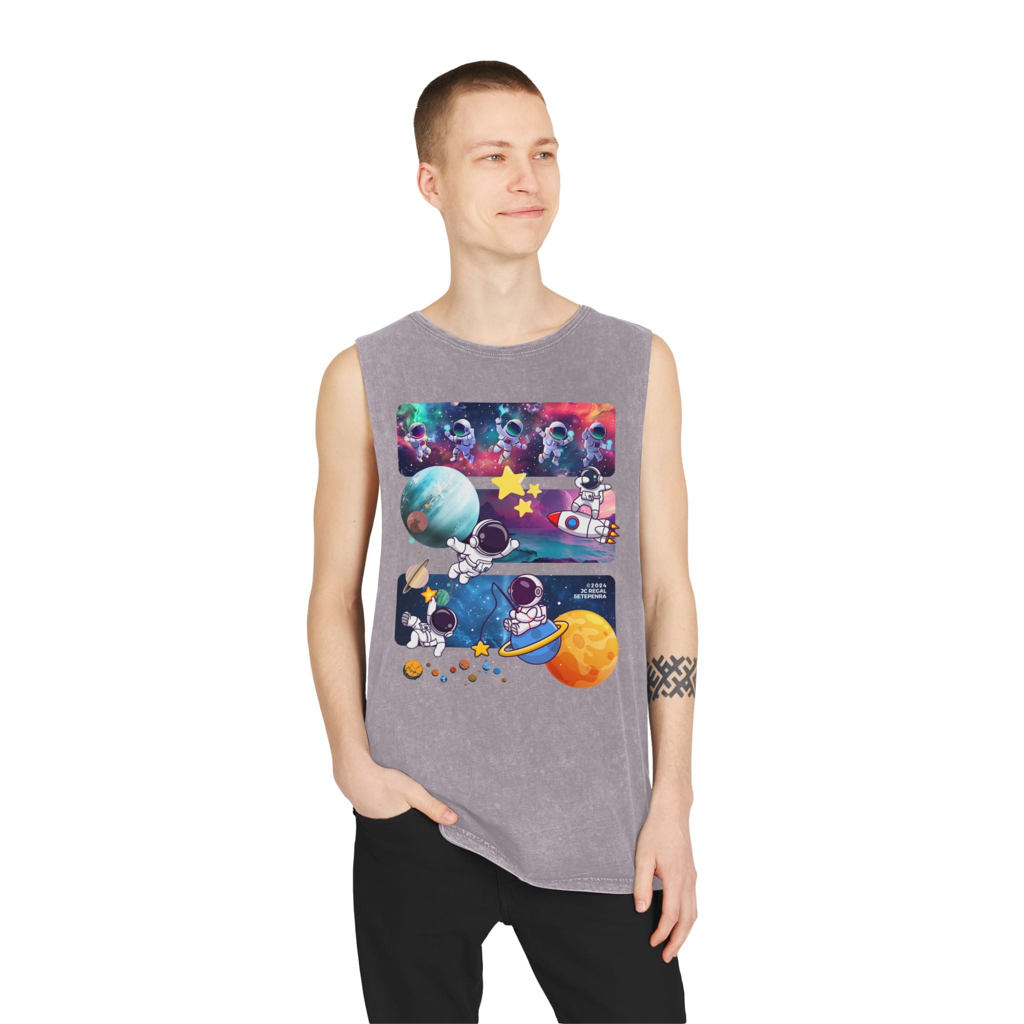 Astro Cosmo (V2.0) Unisex Stonewash Tank Top SETEPENRA Tank Top.