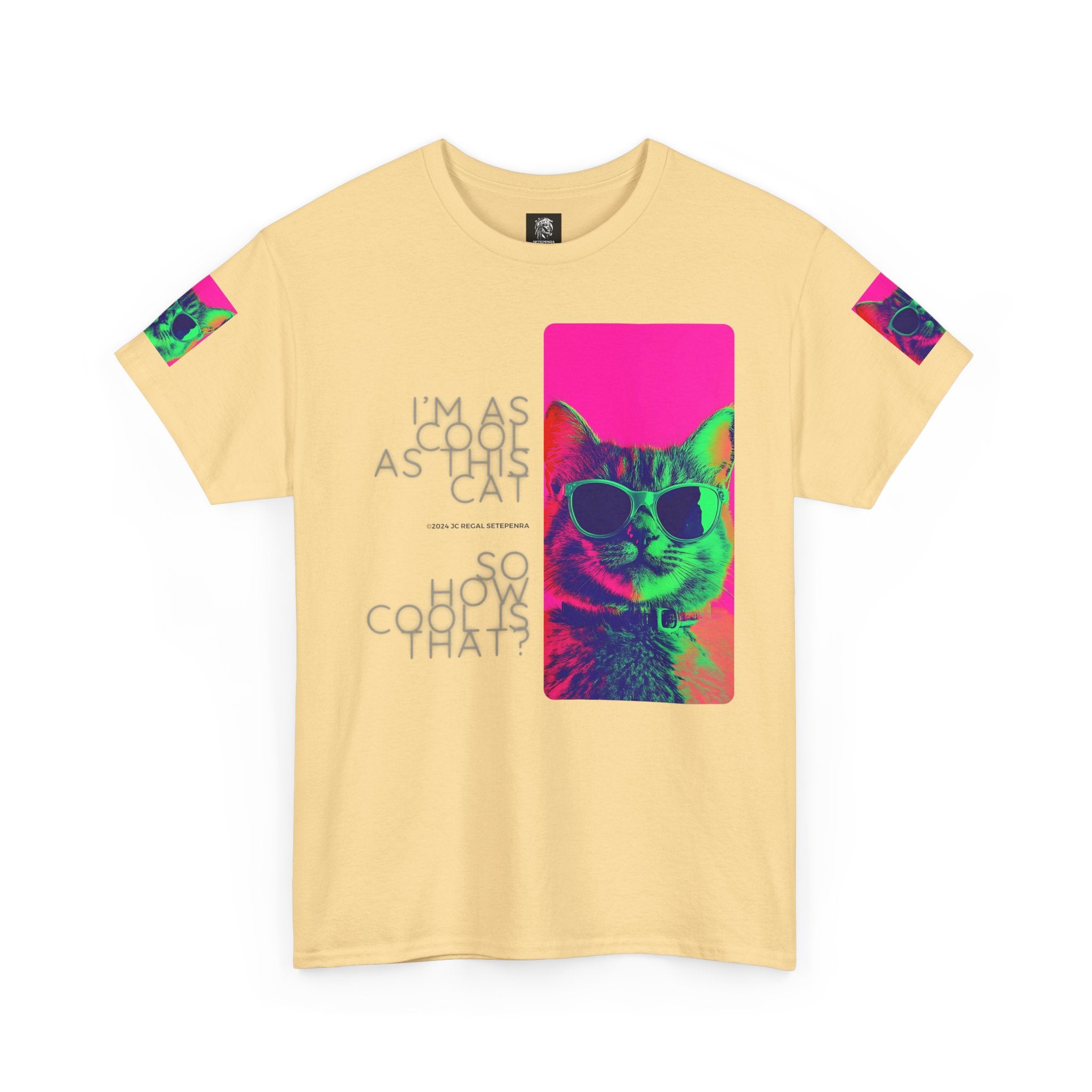 Cool Cat (Whiskers 1) Unisex Heavy Cotton Tee SETEPENRA T-Shirt.