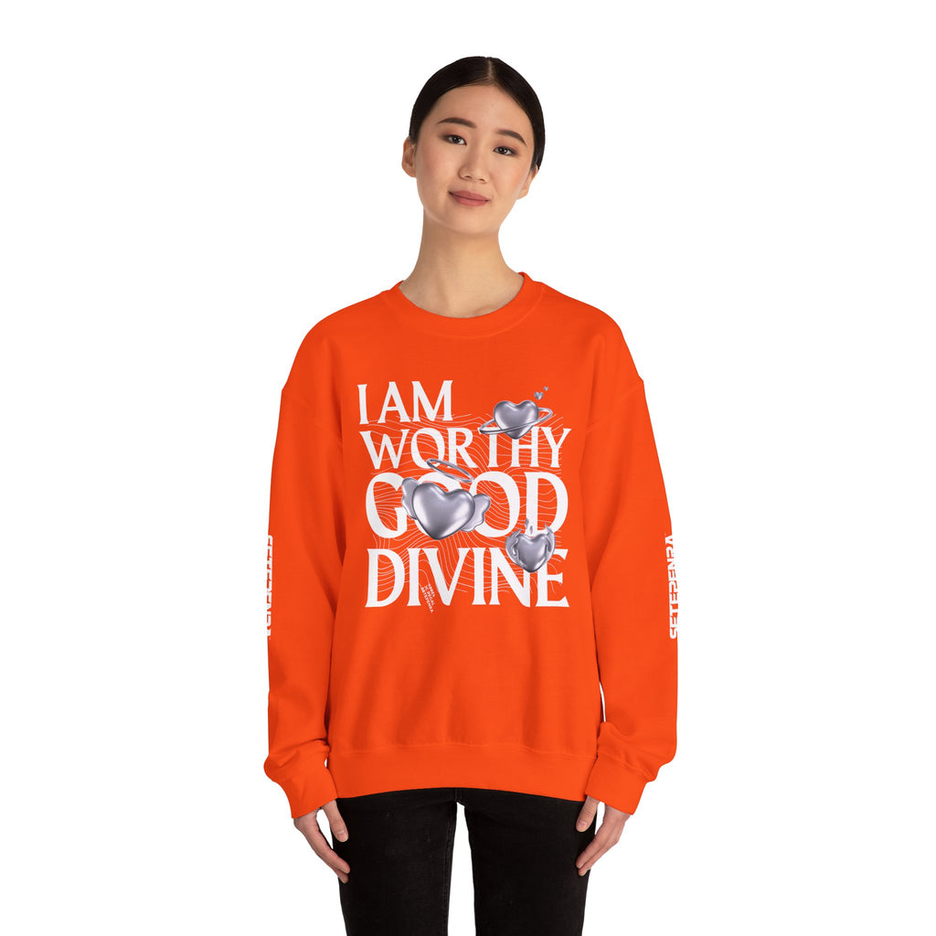 I AM WORTHY GOOD DIVINE Unisex Heavy Blend™ Crewneck Sweatshirt