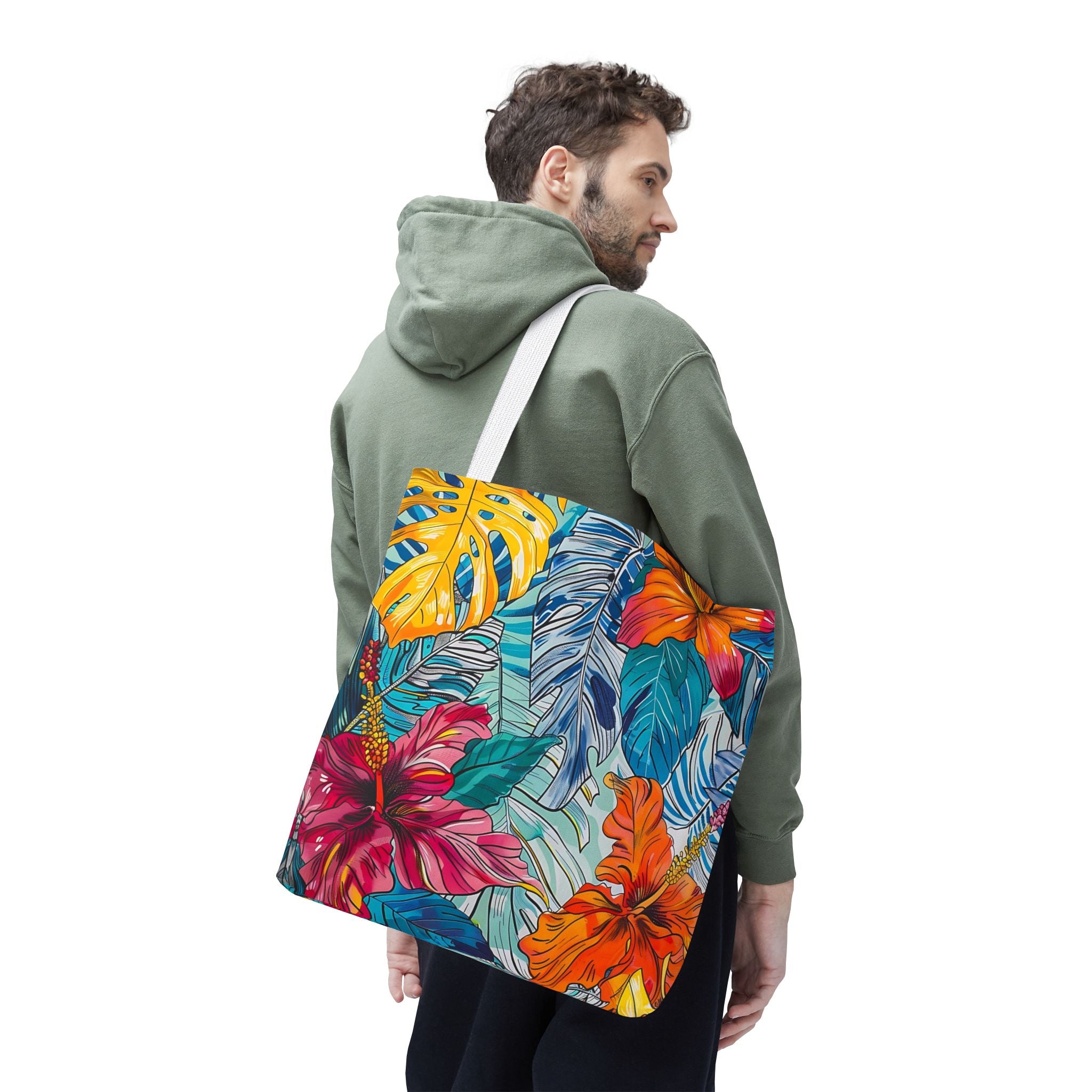 Monstera Hibiscus Tote Bag