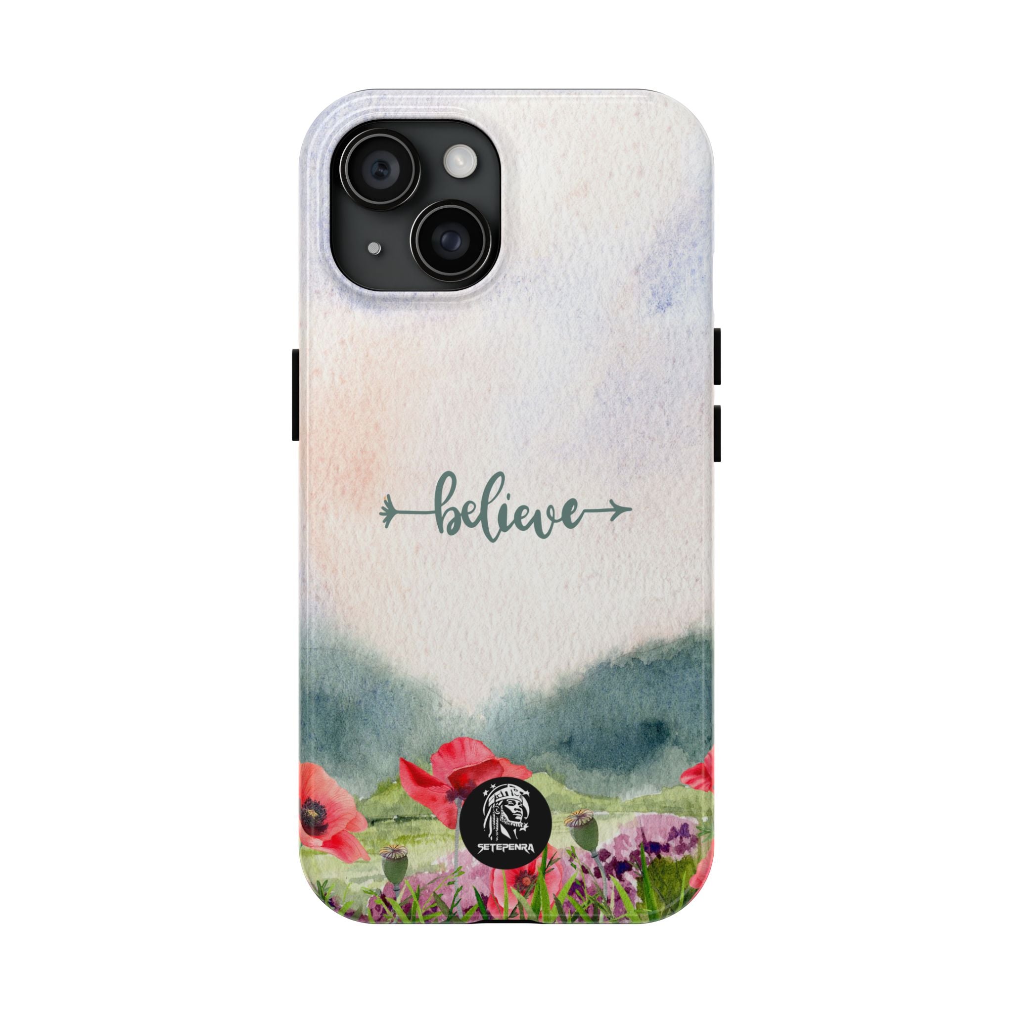 Believe Tough Phone Case (For iPhone, Galaxy & More) - Watercolor Flower