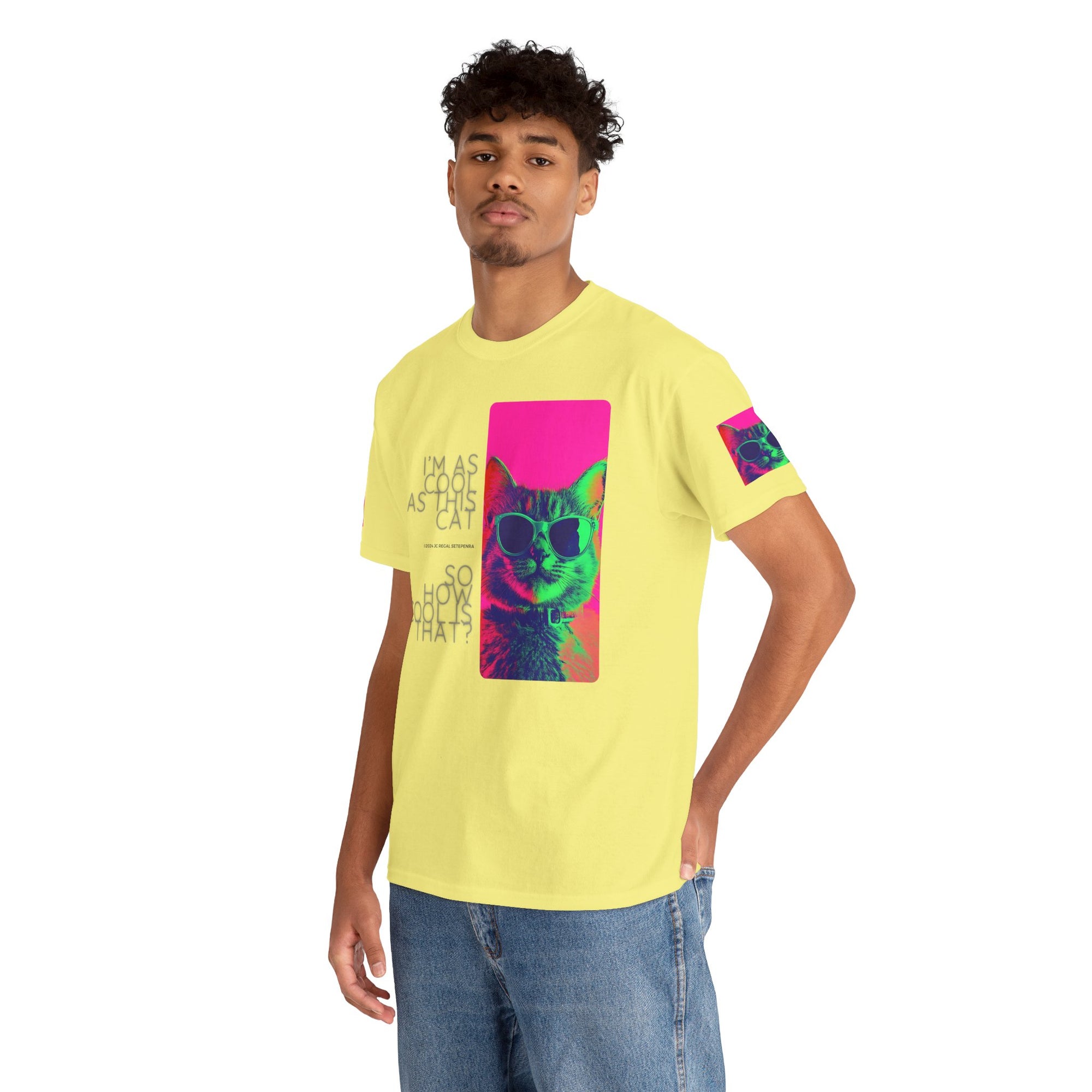 Cool Cat (Whiskers 1) Unisex Heavy Cotton Tee