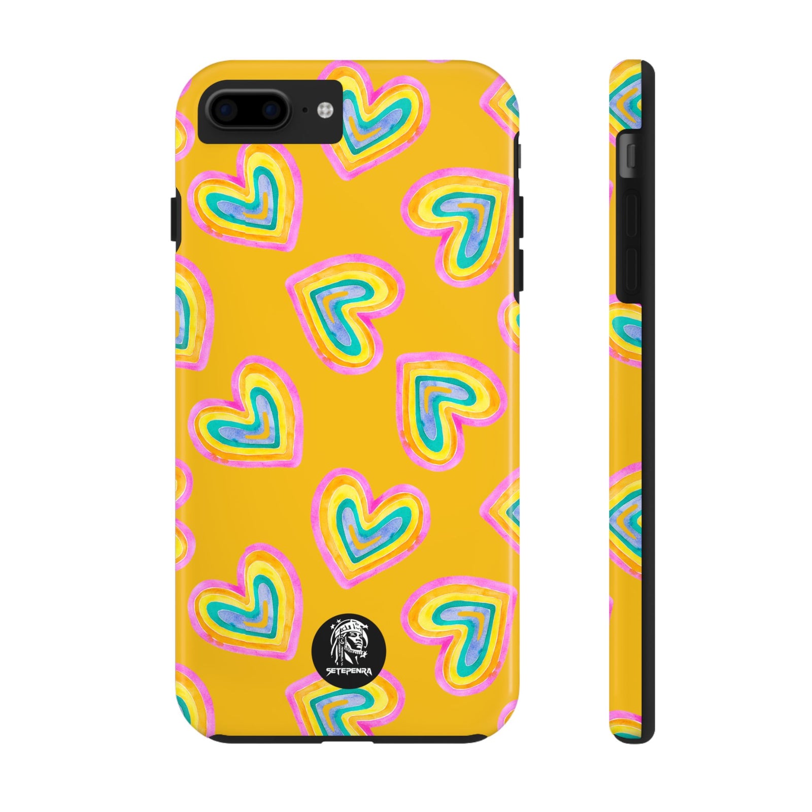 Rainbow Heart Tough Phone Case (For iPhone, Galaxy & More) - Yellow SETEPENRA Phone Case.