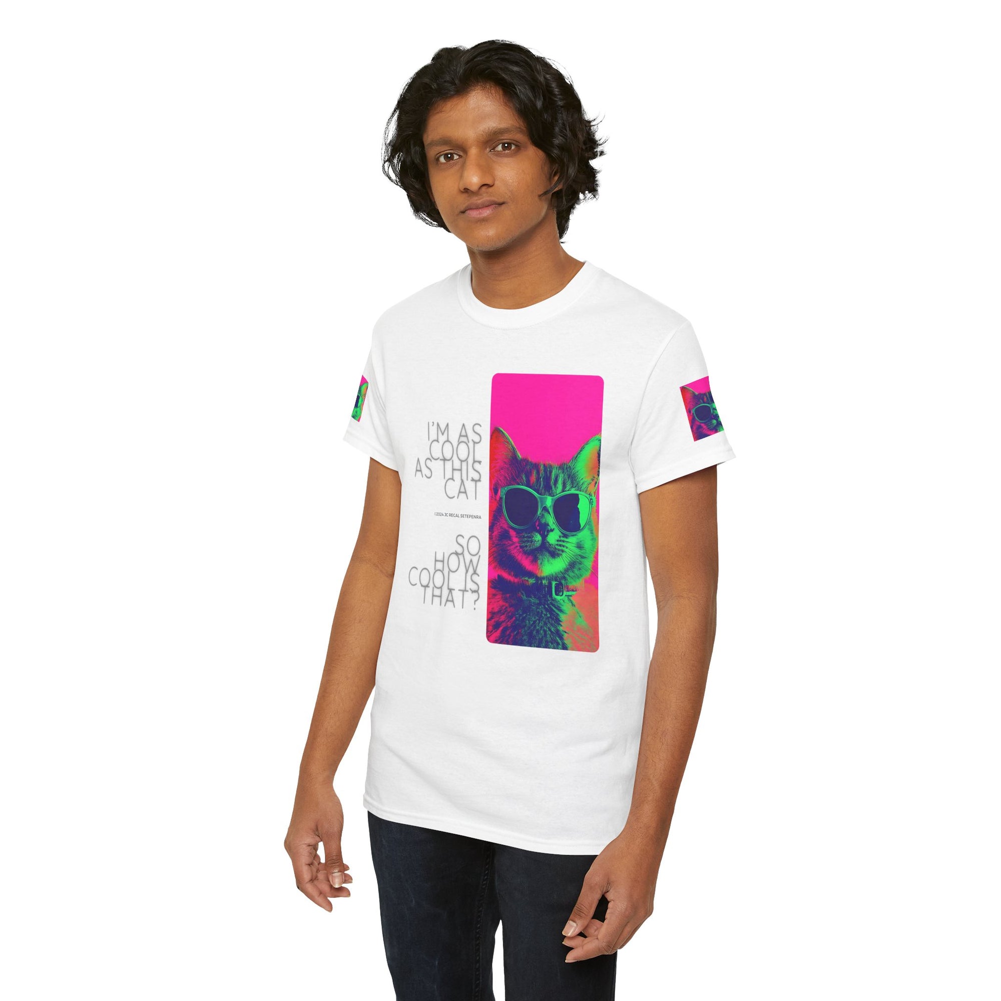 Cool Cat (Whiskers 1) Unisex Heavy Cotton Tee