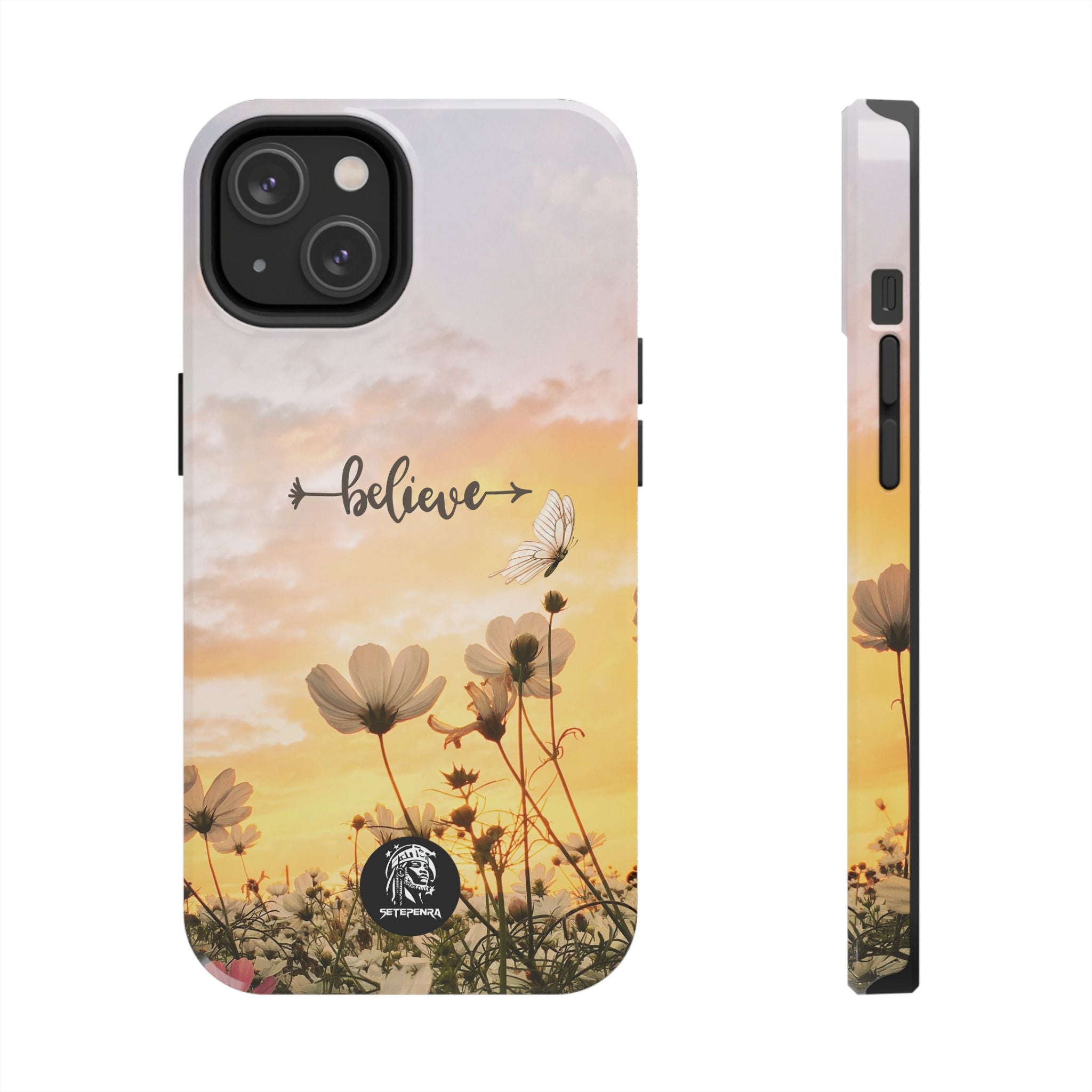 Believe Tough Phone Case (For iPhone, Galaxy & More) - Aesthetic Flower SETEPENRA Phone Case.