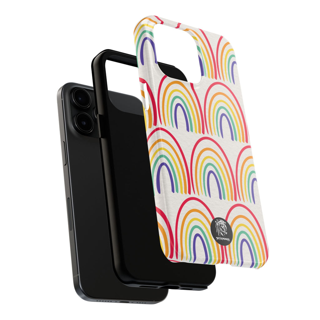 Retro Rainbow Tough Phone Case (For iPhone, Galaxy & More)