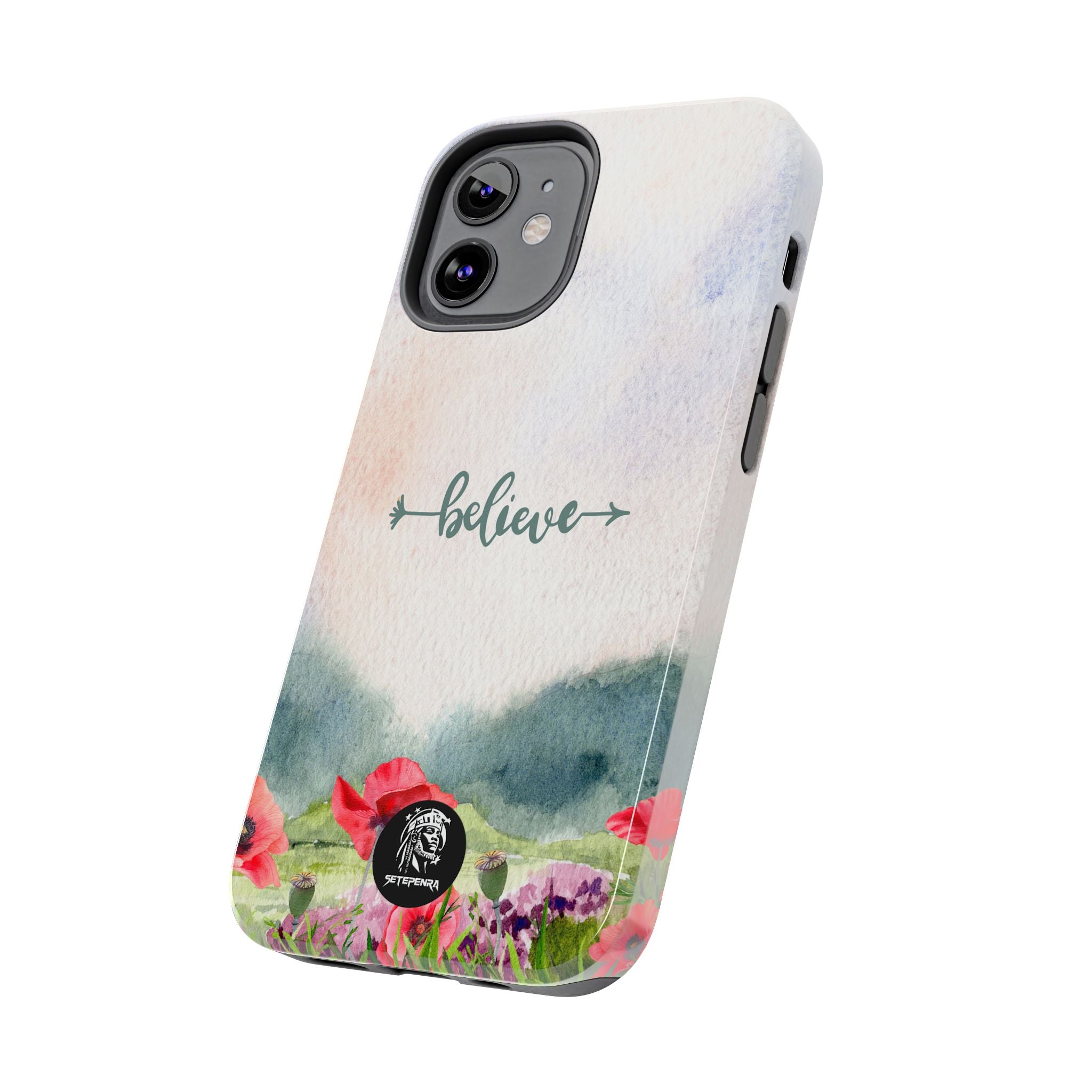 Believe Tough Phone Case (For iPhone, Galaxy & More) - Watercolor Flower