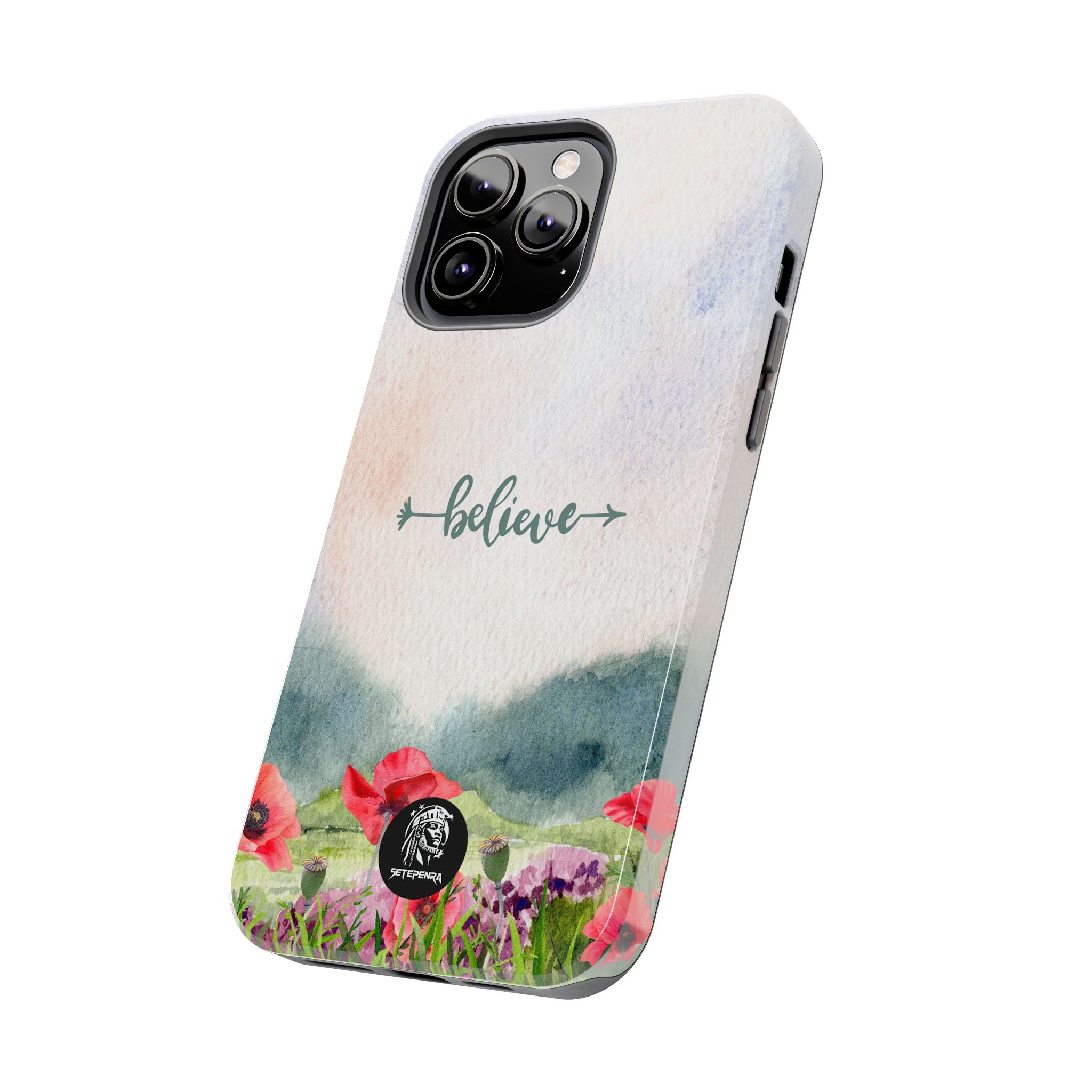 Believe Tough Phone Case (For iPhone, Galaxy & More) - Watercolor Flower