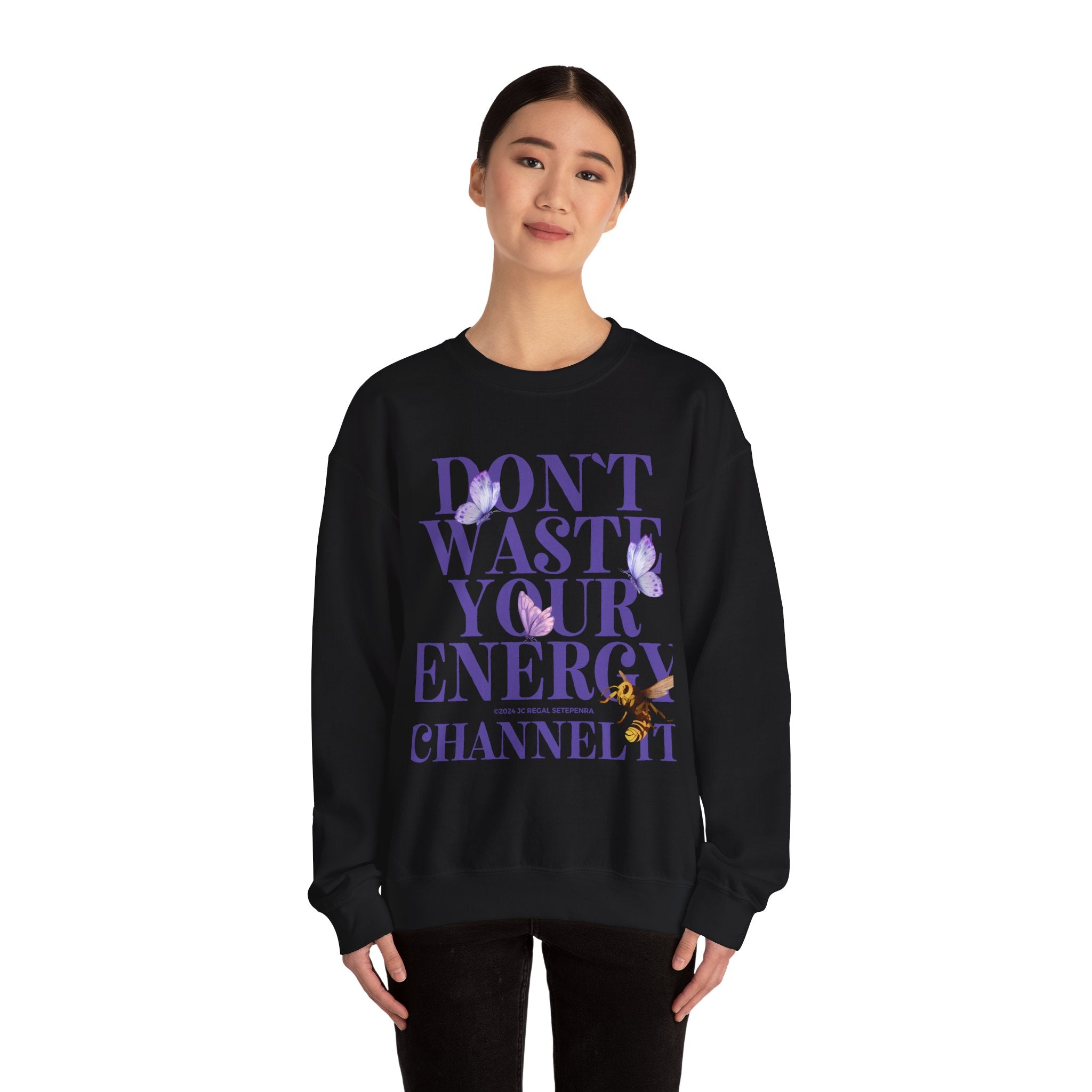 Channel It Unisex Heavy Blend™ Crewneck Sweatshirt (Purple Print)