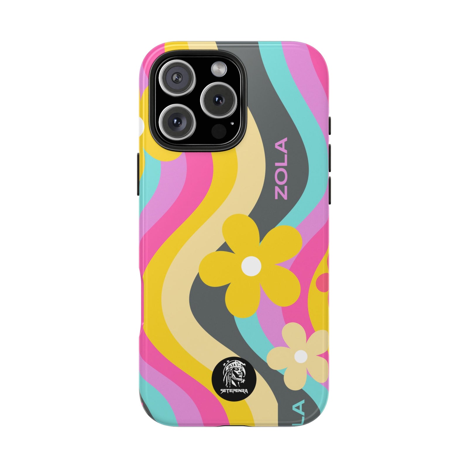 Zola Tough Phone Case (For iPhone, Galaxy & More) - Dark Grey Wave SETEPENRA Phone Case.