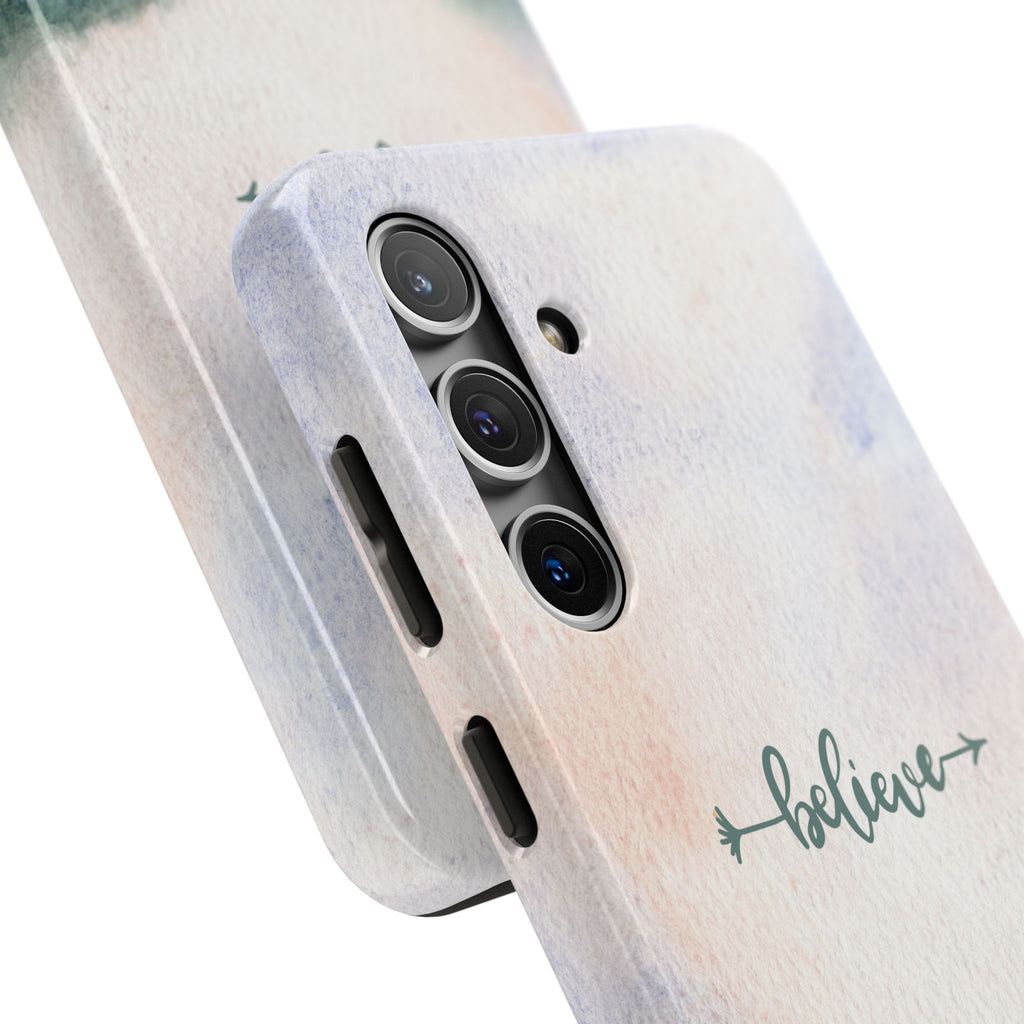 Believe Tough Phone Case (For iPhone, Galaxy & More) - Watercolor Flower