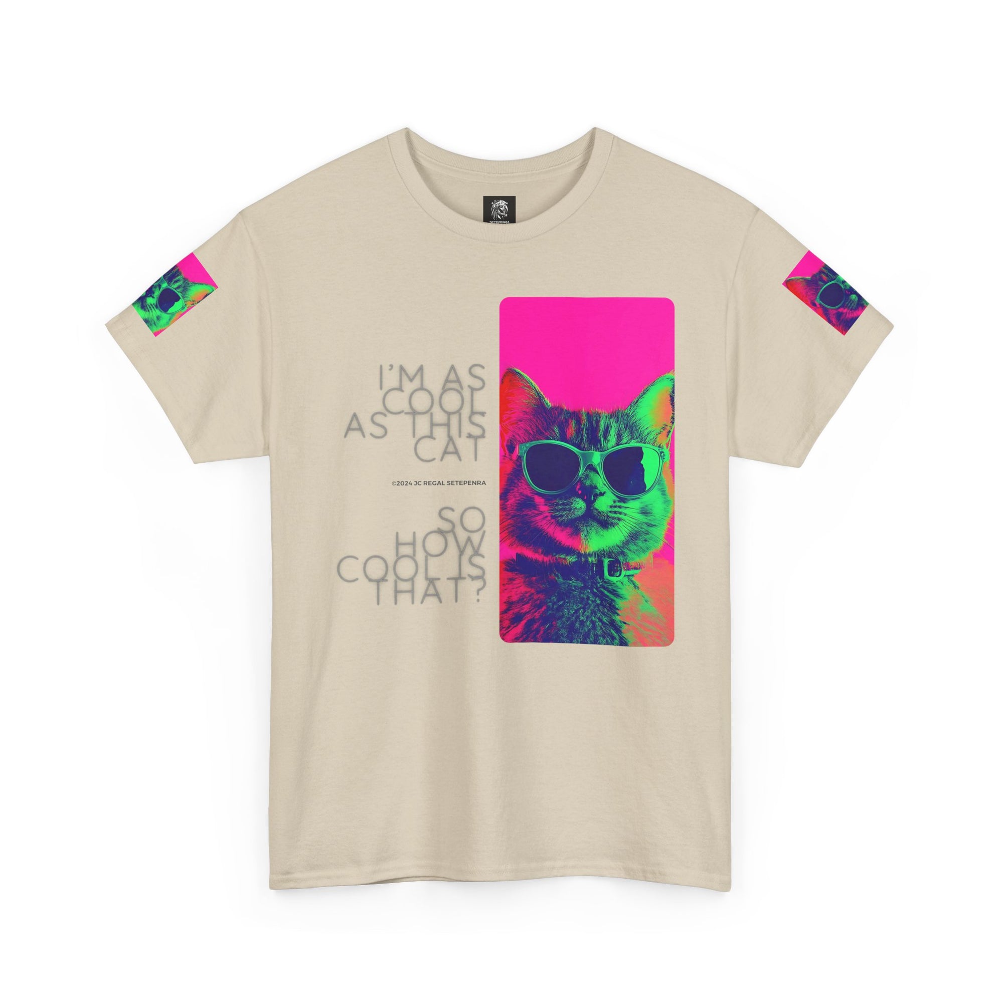Cool Cat (Whiskers 1) Unisex Heavy Cotton Tee SETEPENRA T-Shirt.
