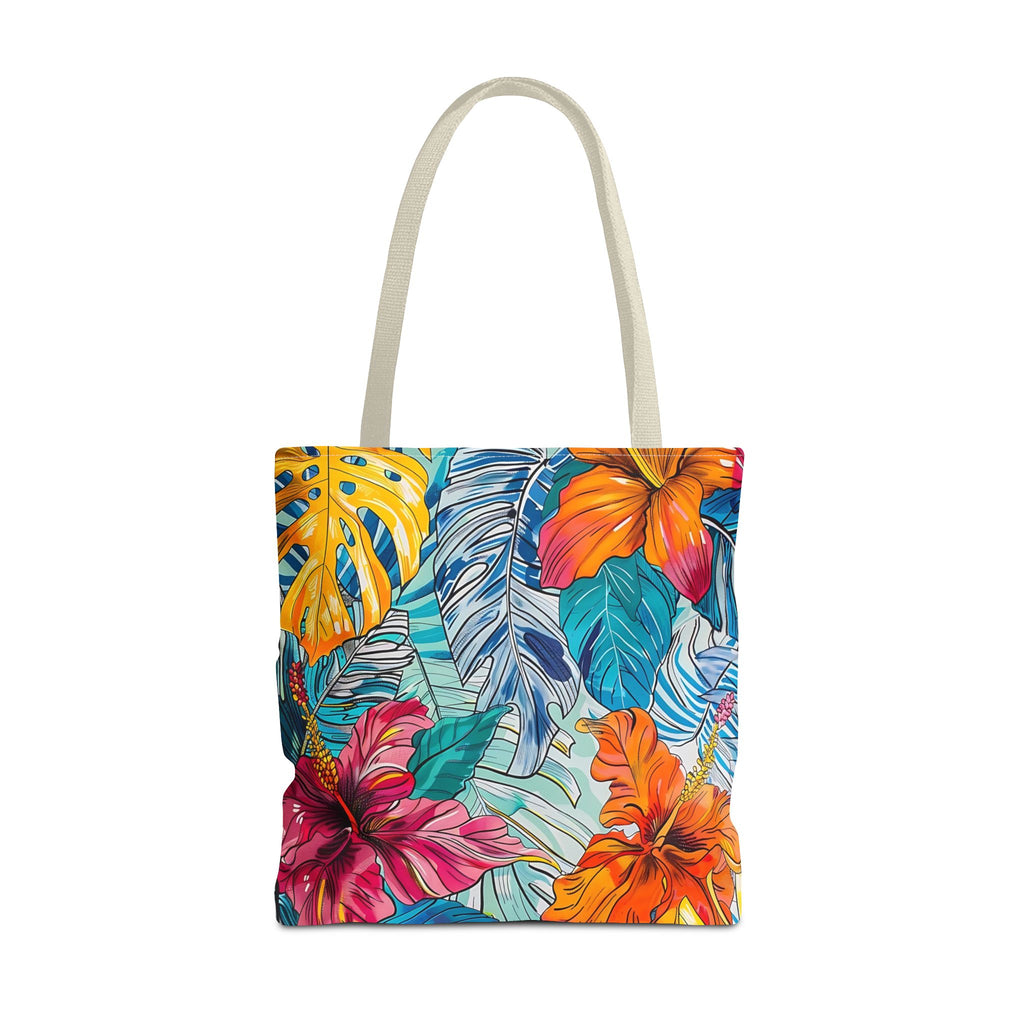 Monstera Hibiscus Tote Bag SETEPENRA Bags.