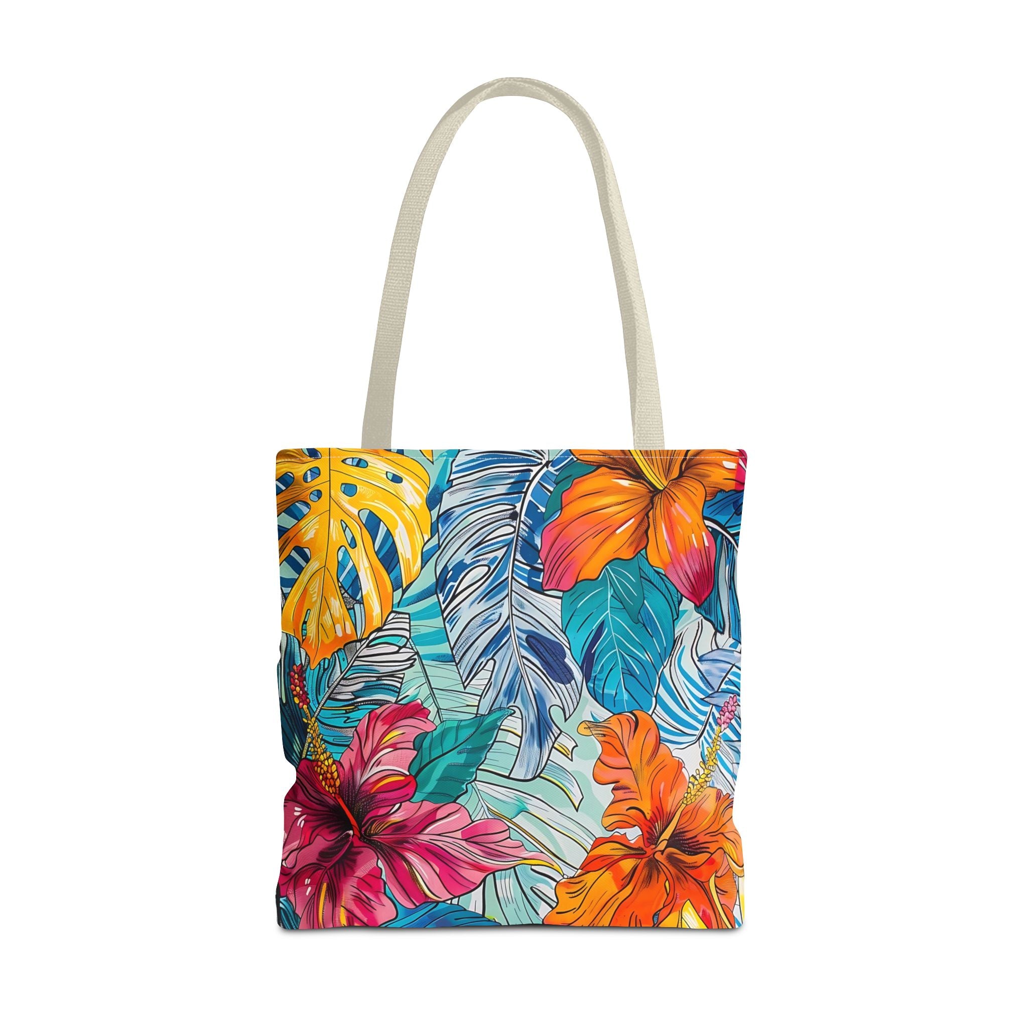Monstera Hibiscus Tote Bag SETEPENRA Bags.