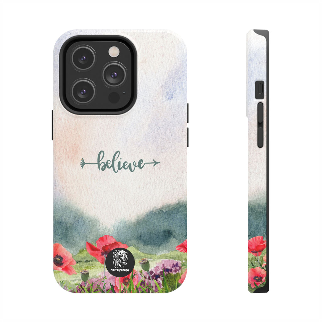 Believe Tough Phone Case (For iPhone, Galaxy & More) - Watercolor Flower SETEPENRA Phone Case.