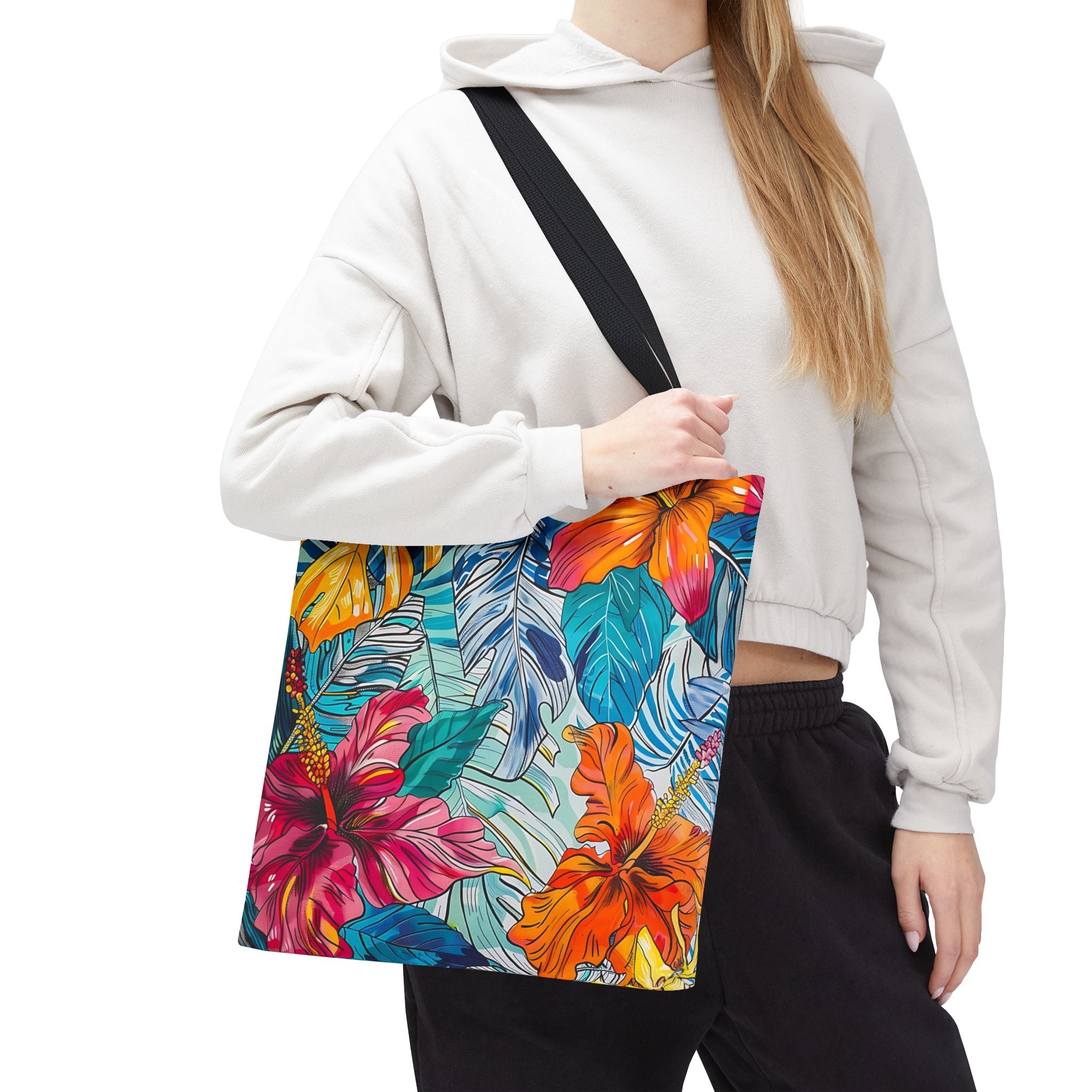 Monstera Hibiscus Tote Bag