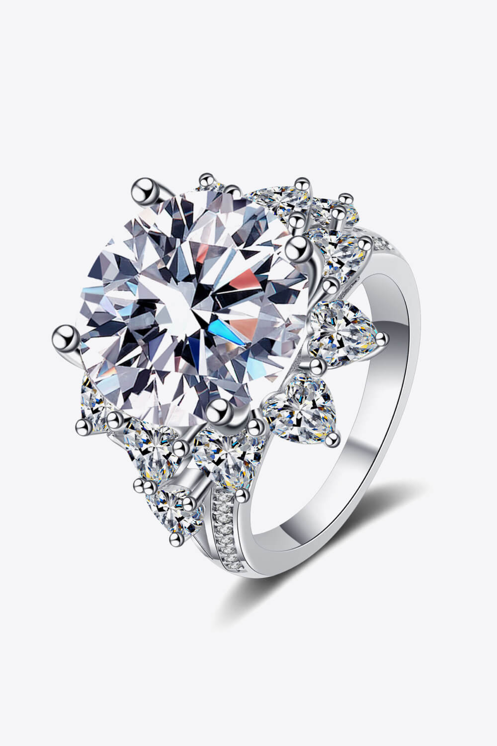 10 Carat Moissanite Flower-Shaped Ring SETEPENRA .
