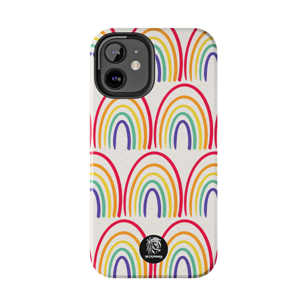 Retro Rainbow Tough Phone Case (For iPhone, Galaxy & More)