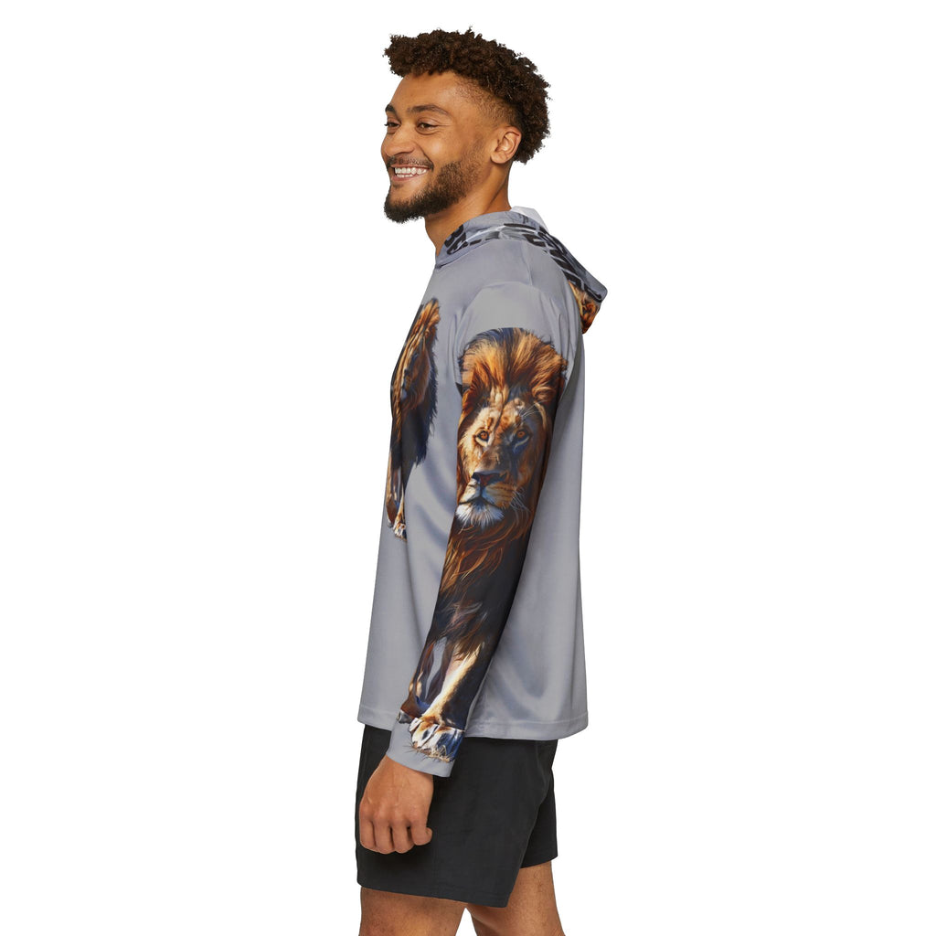 You Become What You Believe Men's Sports Warmup Hoodie (Light Grey) SETEPENRA All Over Prints.