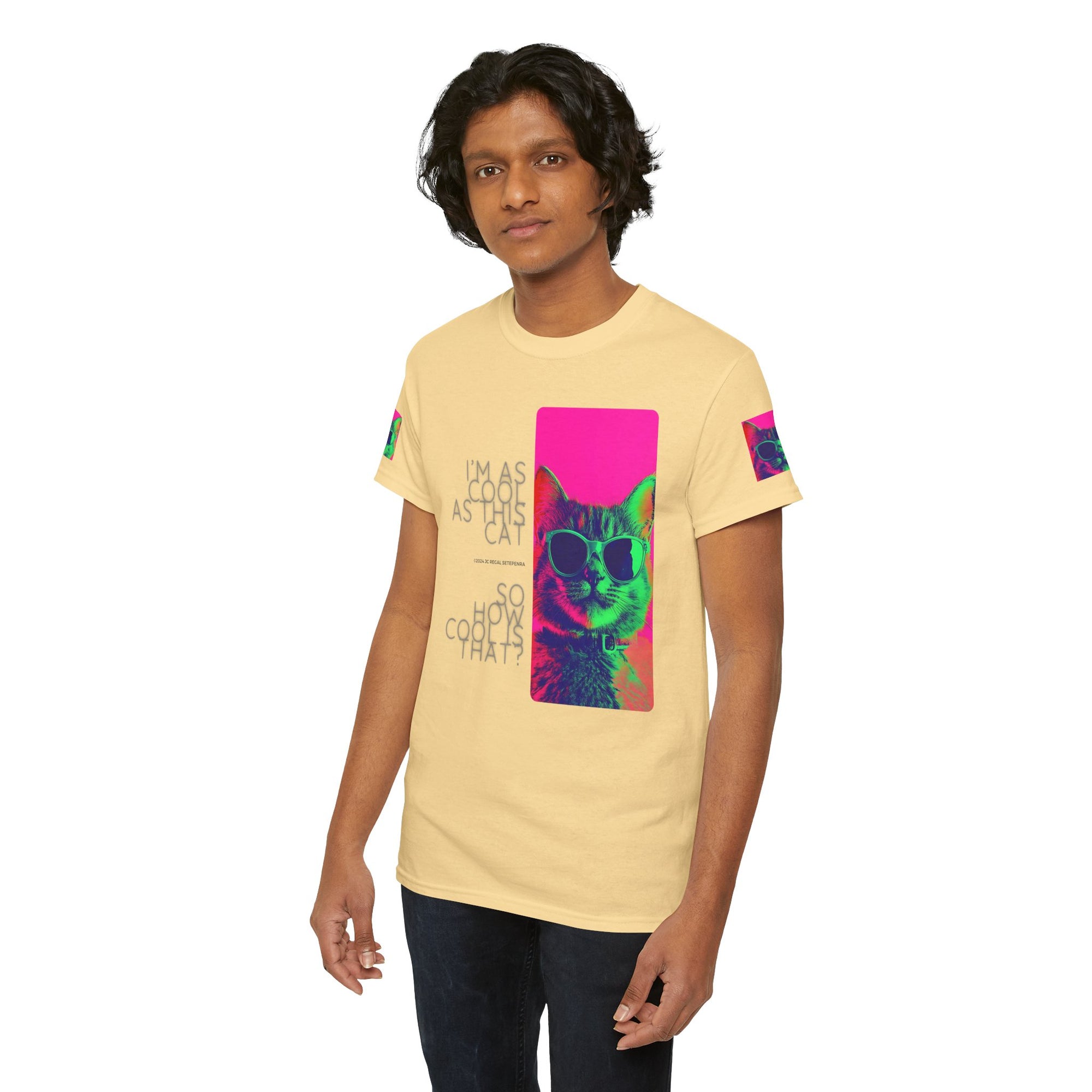 Cool Cat (Whiskers 1) Unisex Heavy Cotton Tee