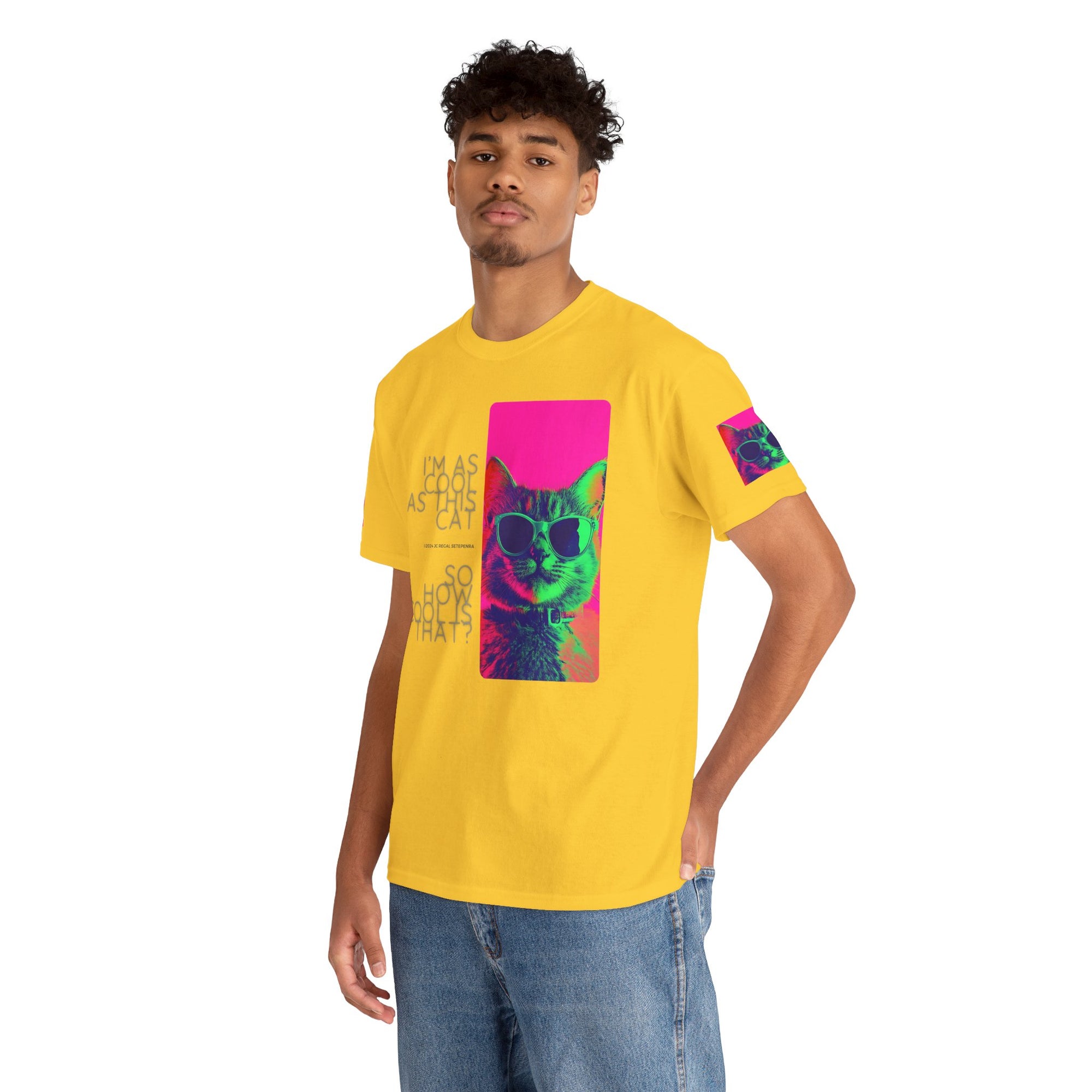 Cool Cat (Whiskers 1) Unisex Heavy Cotton Tee