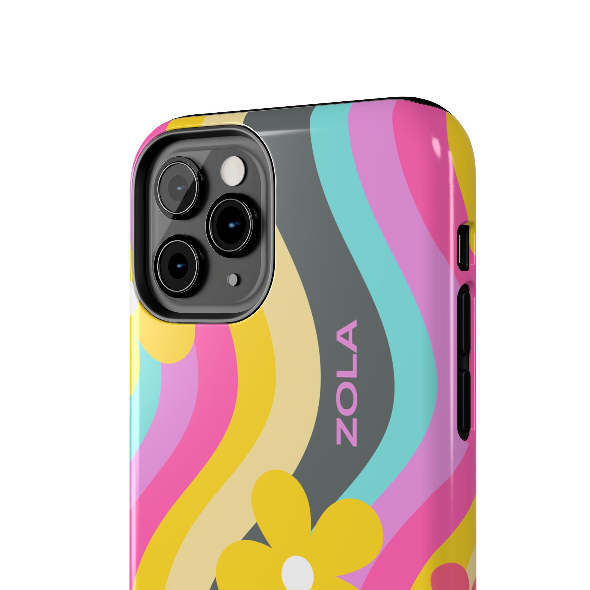 Zola Tough Phone Case (For iPhone, Galaxy & More) - Dark Grey Wave