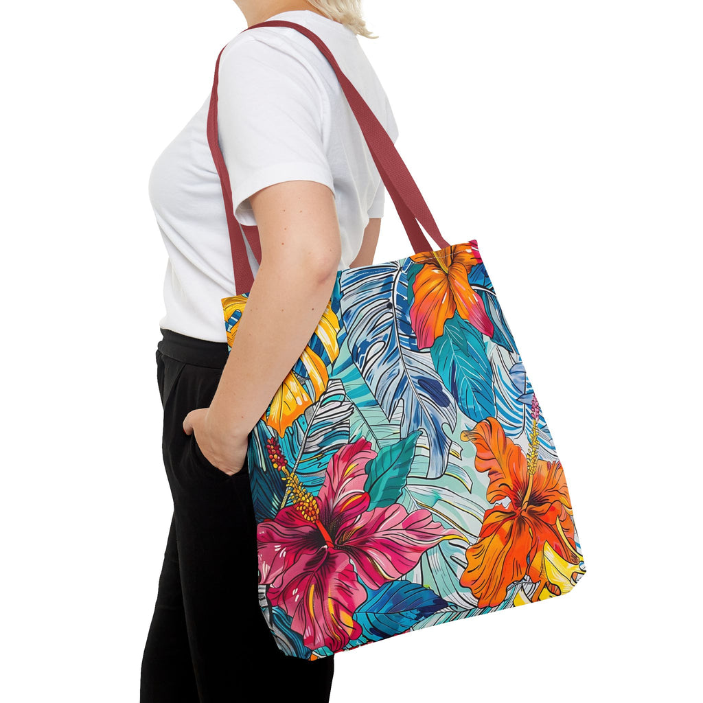 Monstera Hibiscus Tote Bag