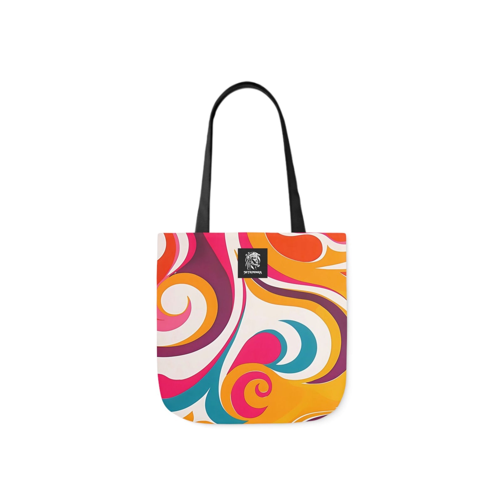 Golden Kandi Swirl  Canvas Tote Bag, 5-Color Straps SETEPENRA Accessories.