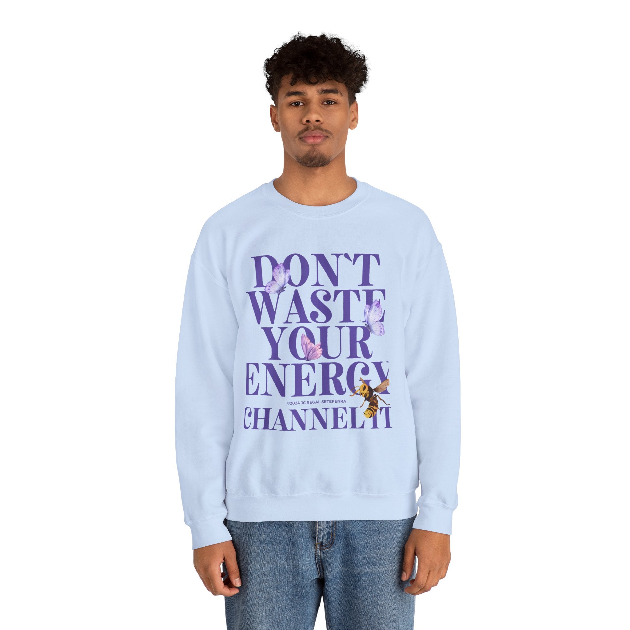 Channel It Unisex Heavy Blend™ Crewneck Sweatshirt (Purple Print) SETEPENRA Sweatshirt.