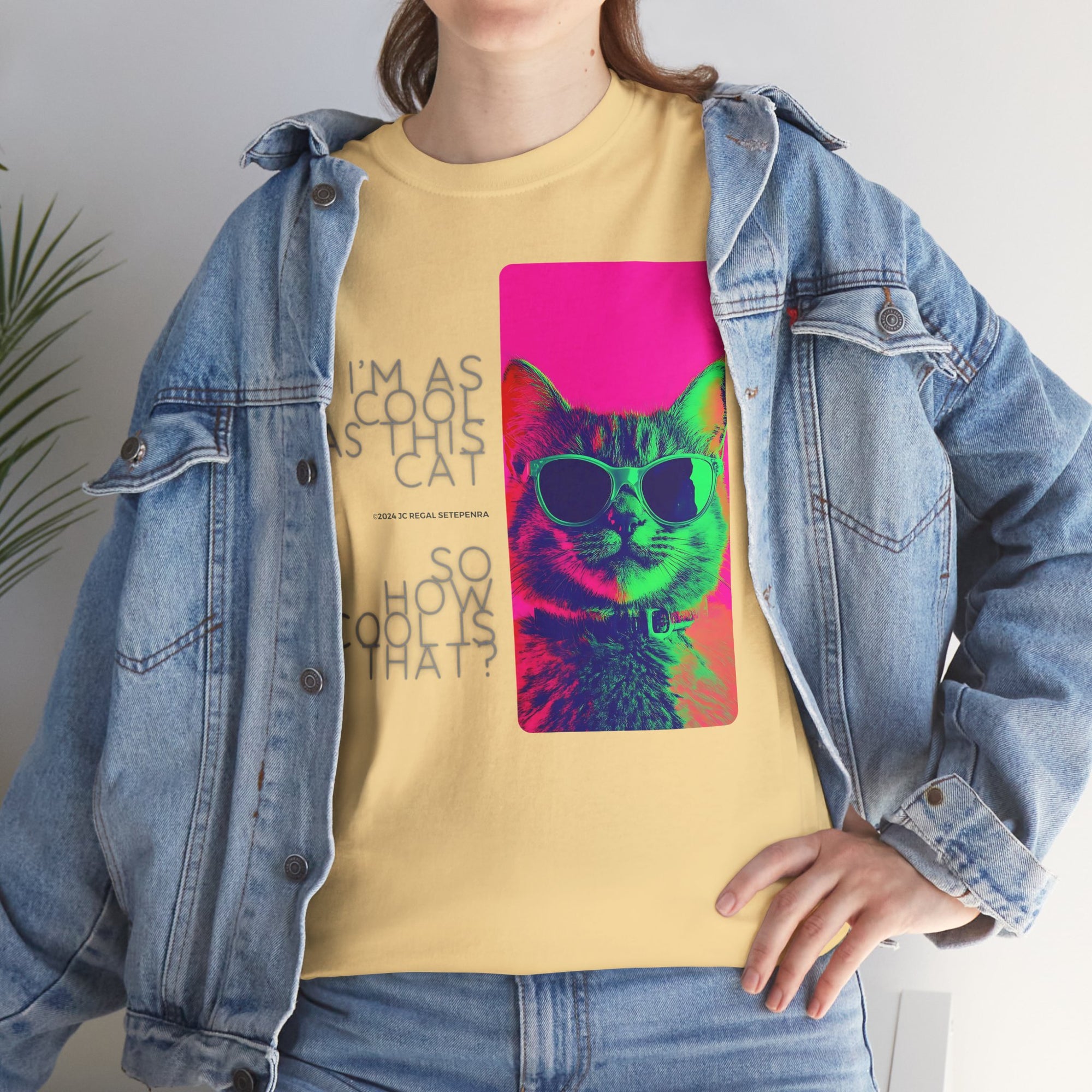Cool Cat (Whiskers 1) Unisex Heavy Cotton Tee