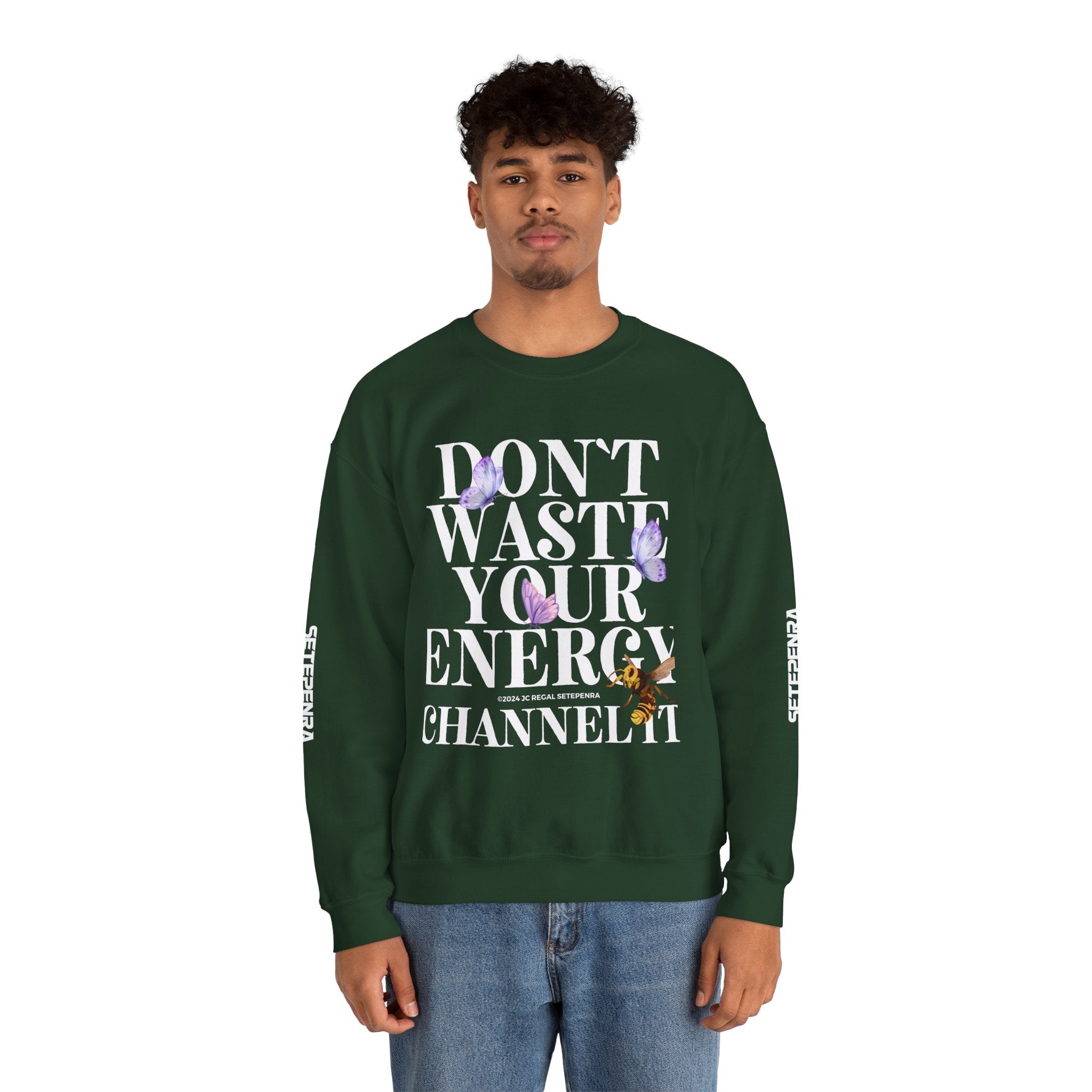 Channel It Unisex Heavy Blend™ Crewneck Sweatshirt (White Print)