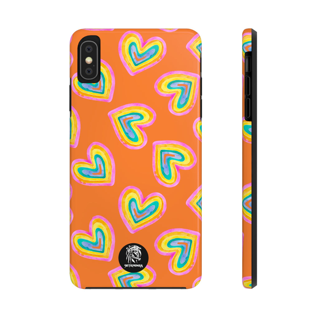 Rainbow Heart Tough Phone Case (For iPhone, Galaxy & More) - Crusta SETEPENRA Phone Case.
