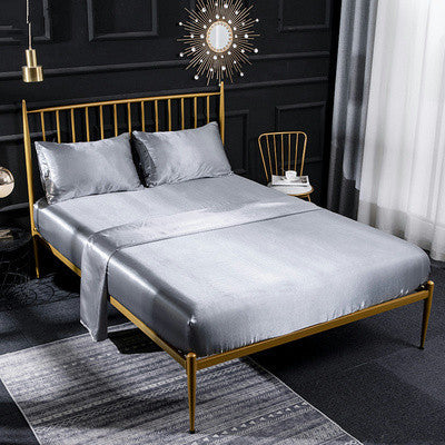 SETEPENRA 4-Piece Queen/King Size Satin Bedding Set With Fitted Sheet SETEPENRA .