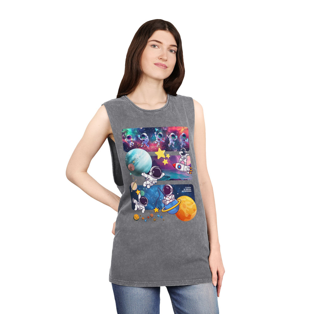 Astro Cosmo (V2.0) Unisex Stonewash Tank Top SETEPENRA Tank Top.