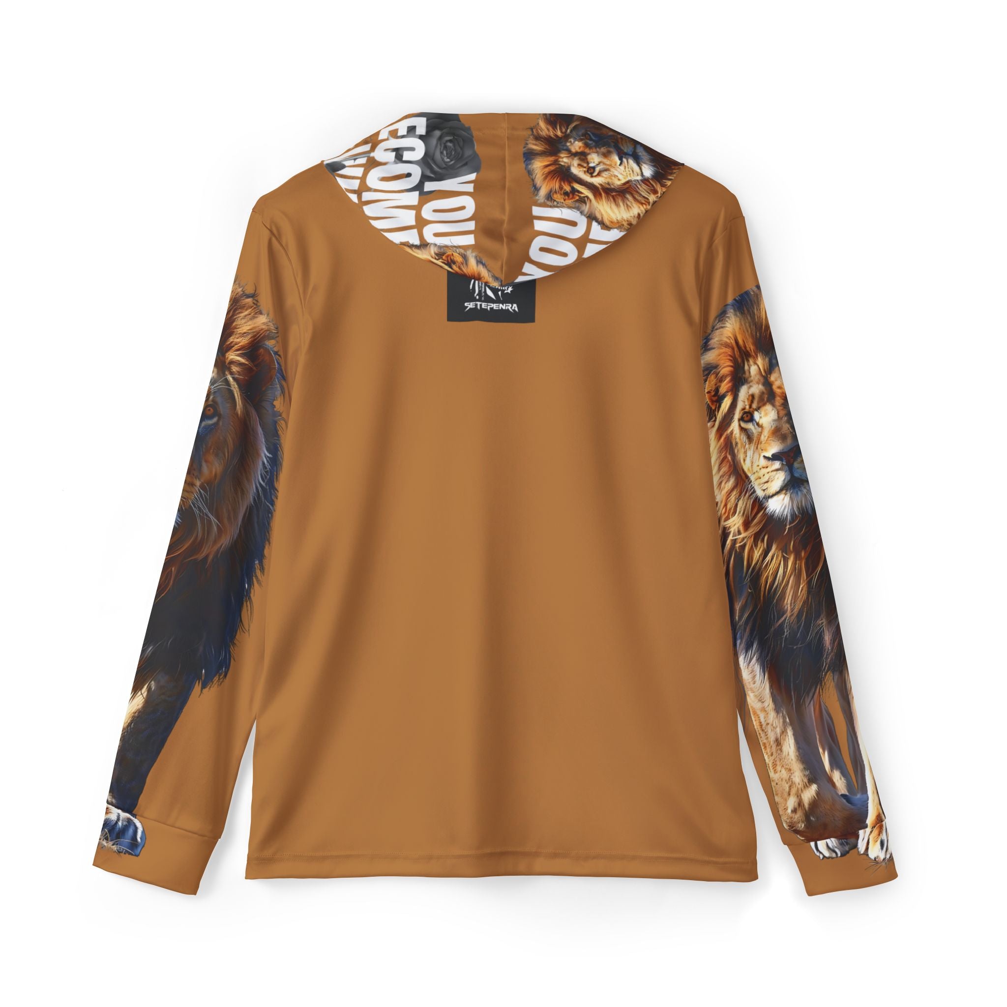 You Become What You Believe Men's Sports Warmup Hoodie (Light Brown) SETEPENRA All Over Prints.