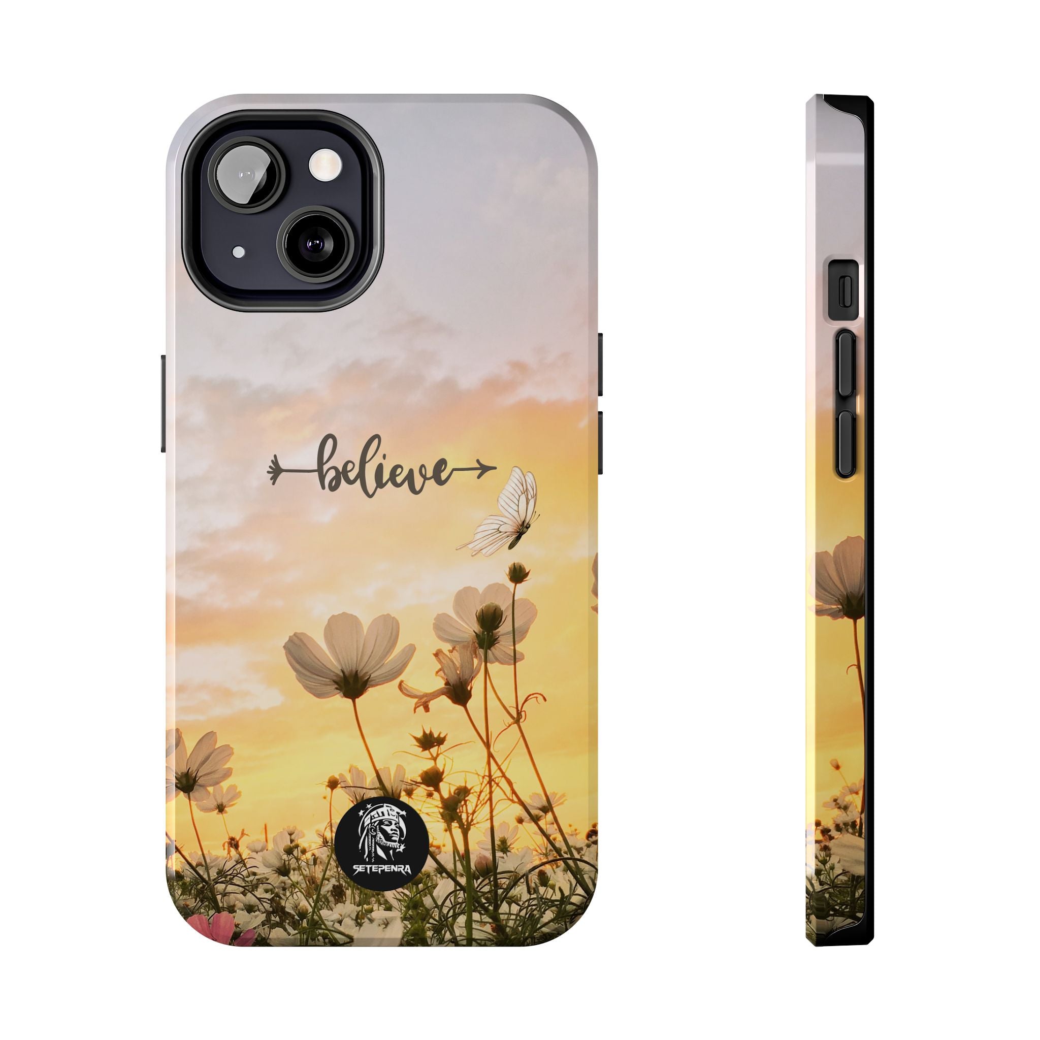 Believe Tough Phone Case (For iPhone, Galaxy & More) - Aesthetic Flower SETEPENRA Phone Case.