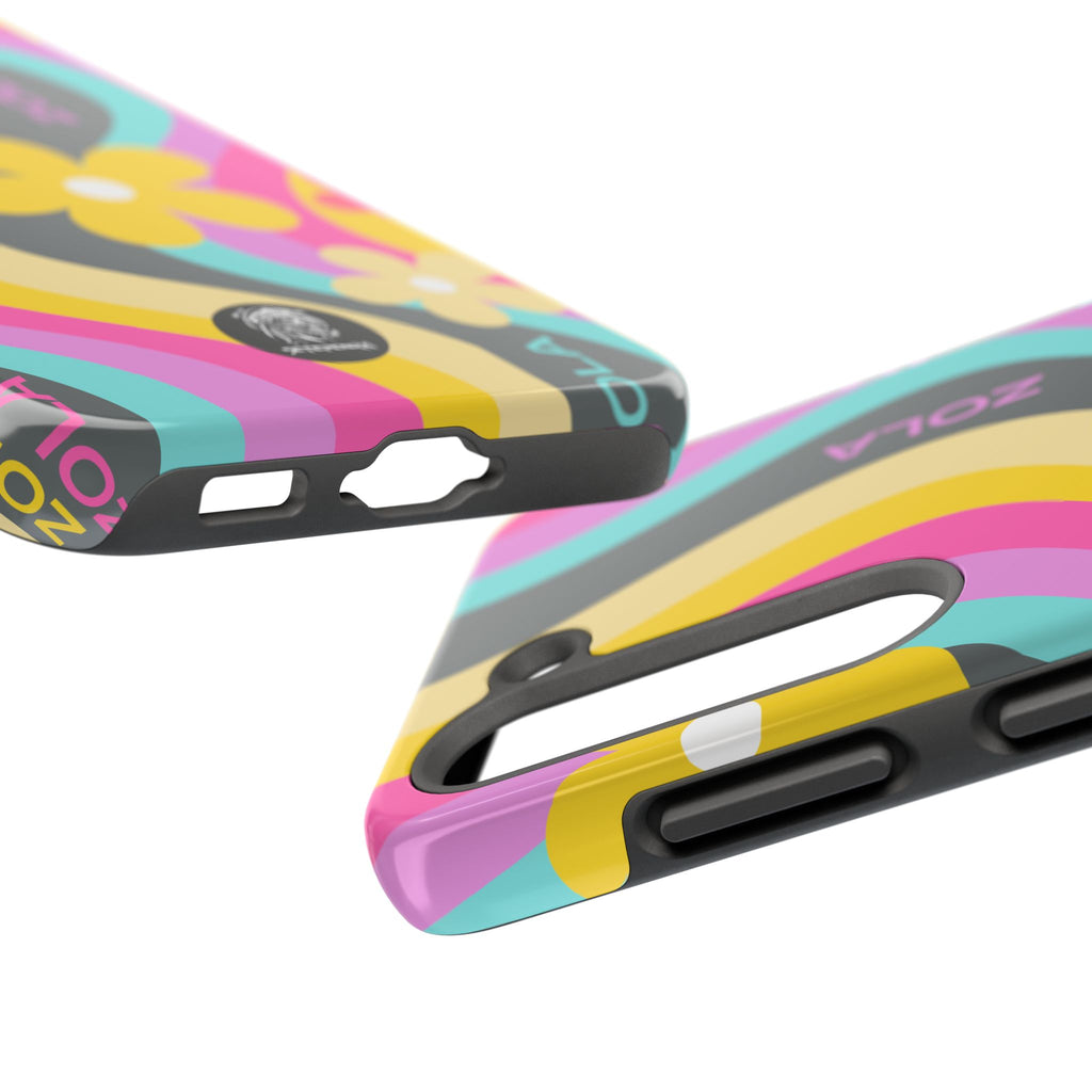 Zola Tough Phone Case (For iPhone, Galaxy & More) - Dark Grey Wave