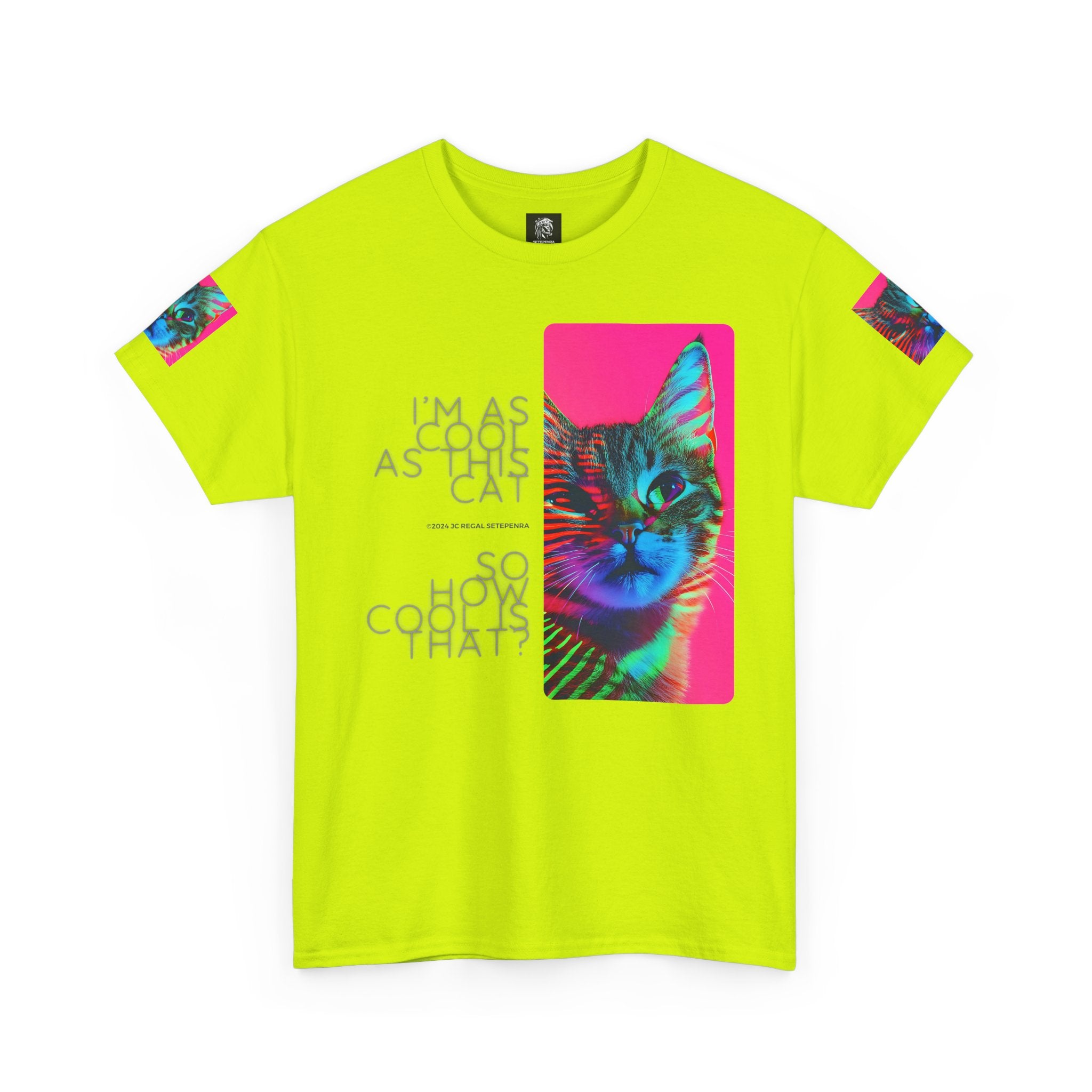 Cool Cat (Whiskers 2) Unisex Heavy Cotton Tee SETEPENRA T-Shirt.