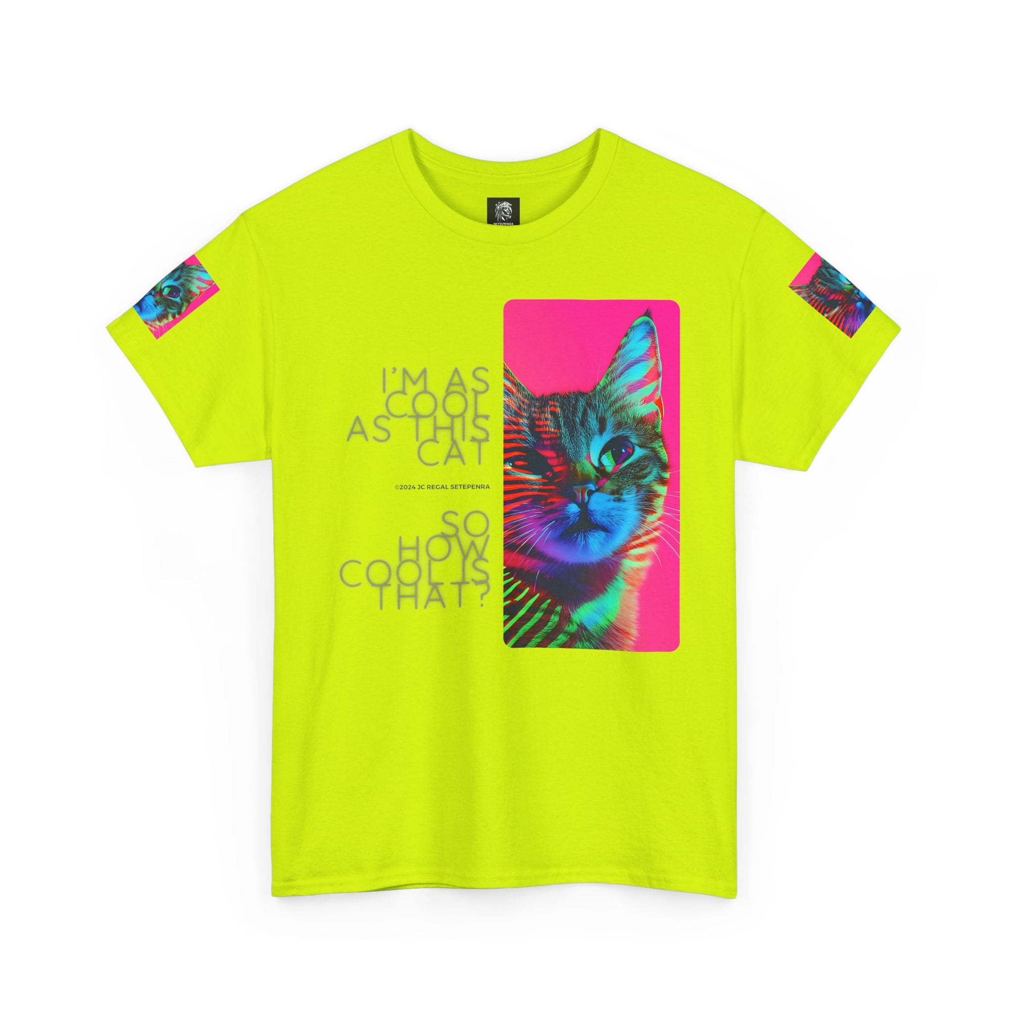 Cool Cat (Whiskers 2) Unisex Heavy Cotton Tee SETEPENRA T-Shirt.