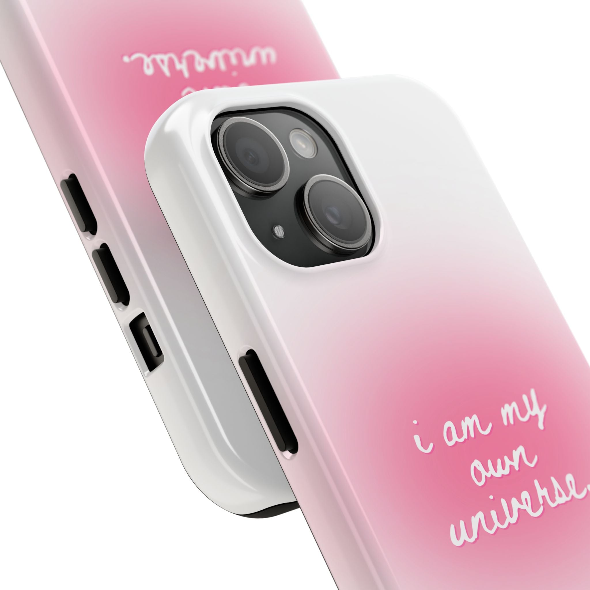 I Am My Own Universe — Pink On White Protective Cover Tough Phone Case