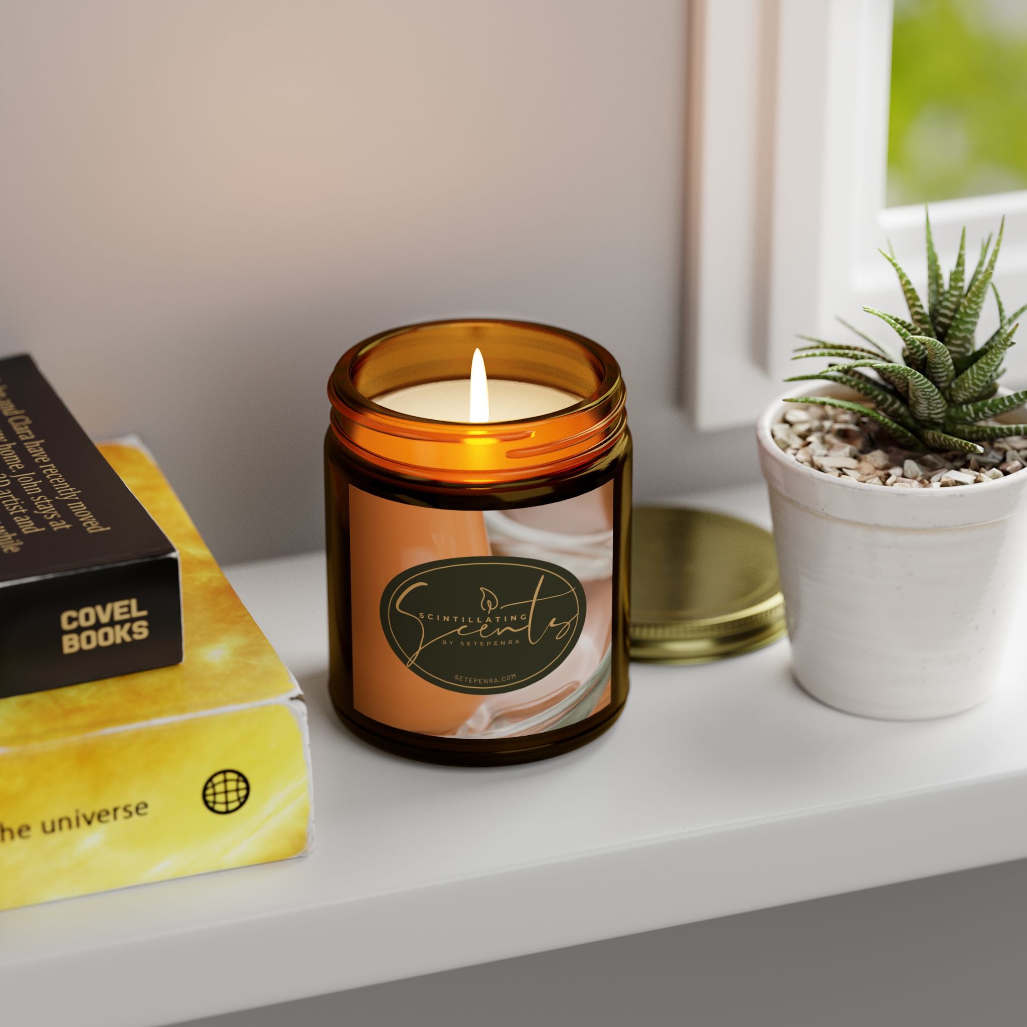 Scintillating Scents by SETEPENRA Scented Candles, Coconut Apricot Wax (4oz, 9oz)