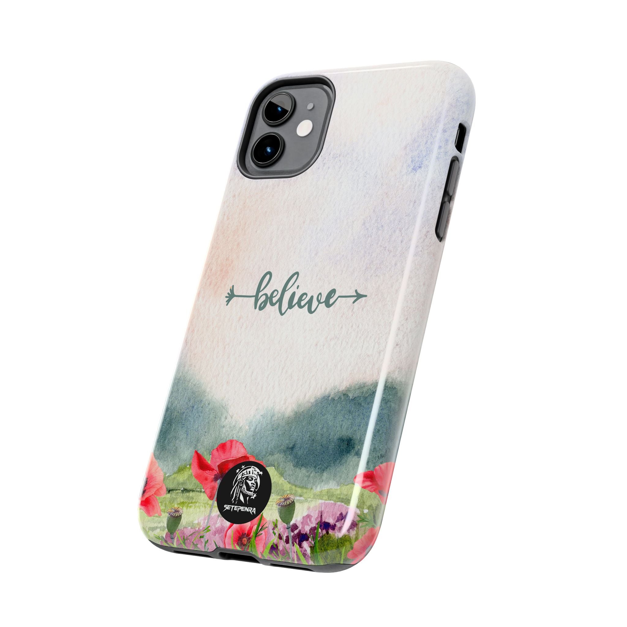 Believe Tough Phone Case (For iPhone, Galaxy & More) - Watercolor Flower