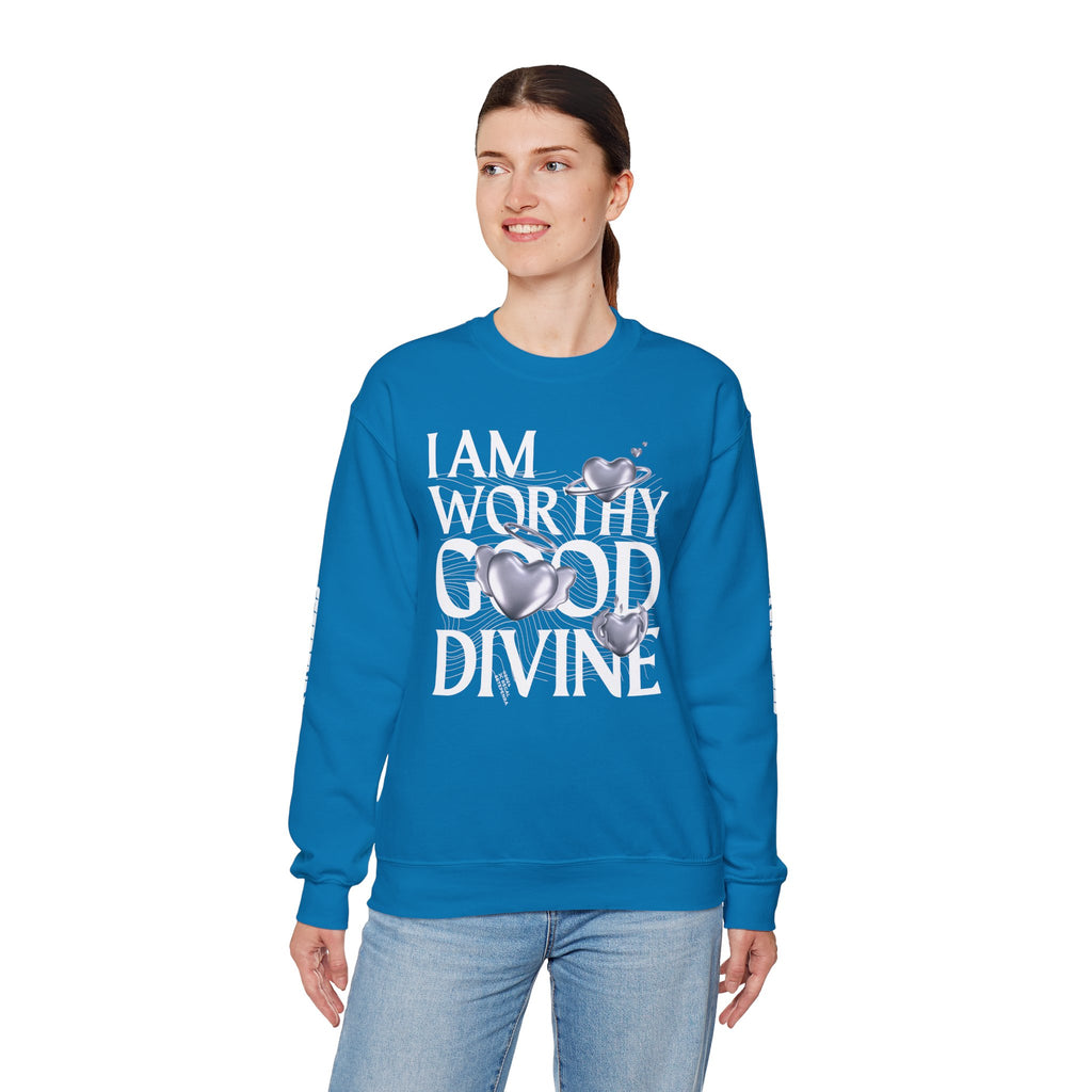 I AM WORTHY GOOD DIVINE Unisex Heavy Blend™ Crewneck Sweatshirt SETEPENRA Sweatshirt.