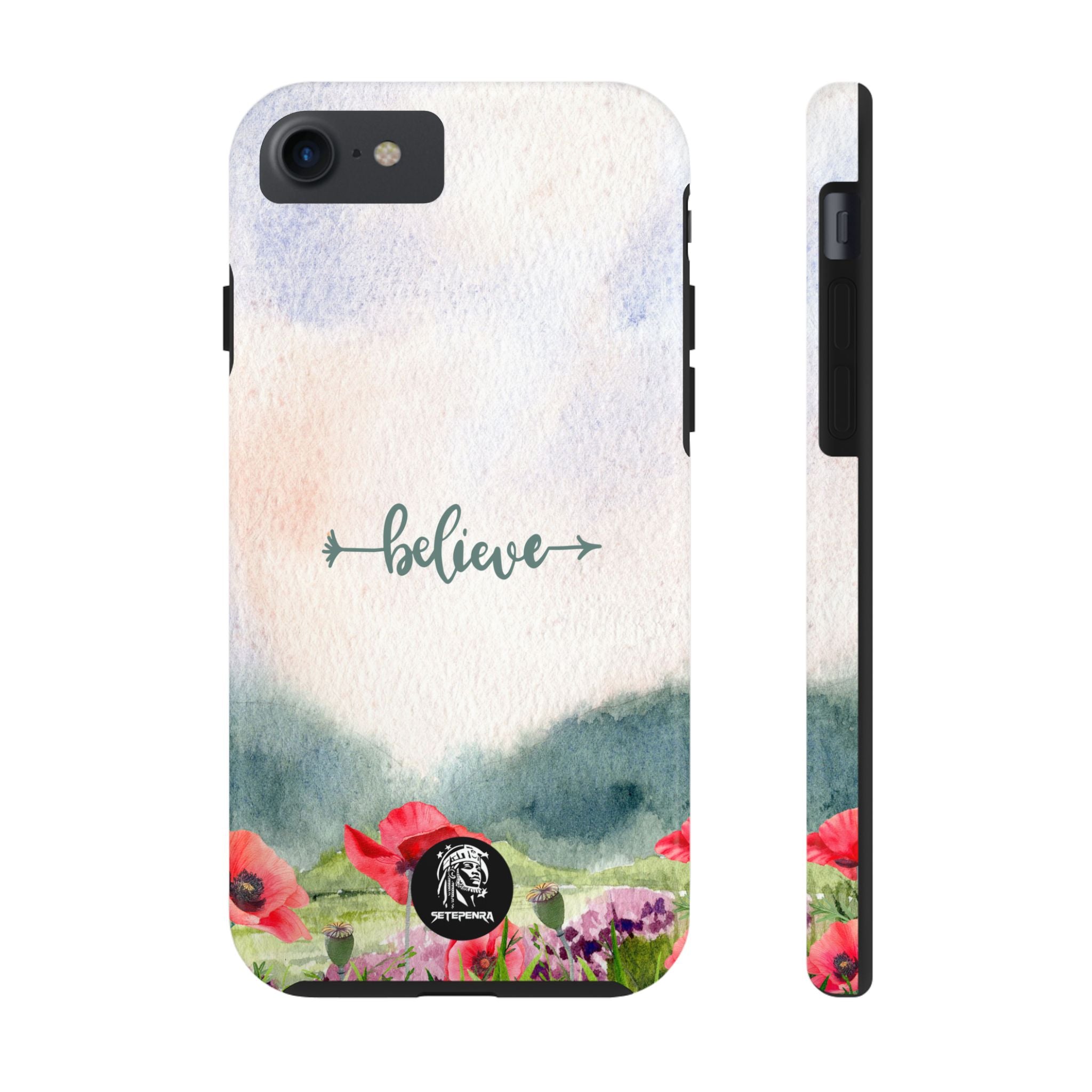 Believe Tough Phone Case (For iPhone, Galaxy & More) - Watercolor Flower SETEPENRA Phone Case.