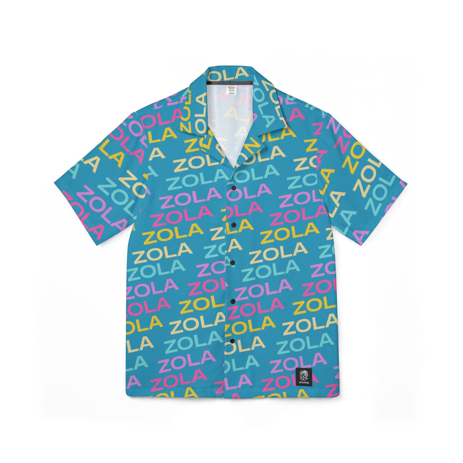 Zola Men's Hawaiian Camp Shirt (Turquoise) SETEPENRA All Over Prints.