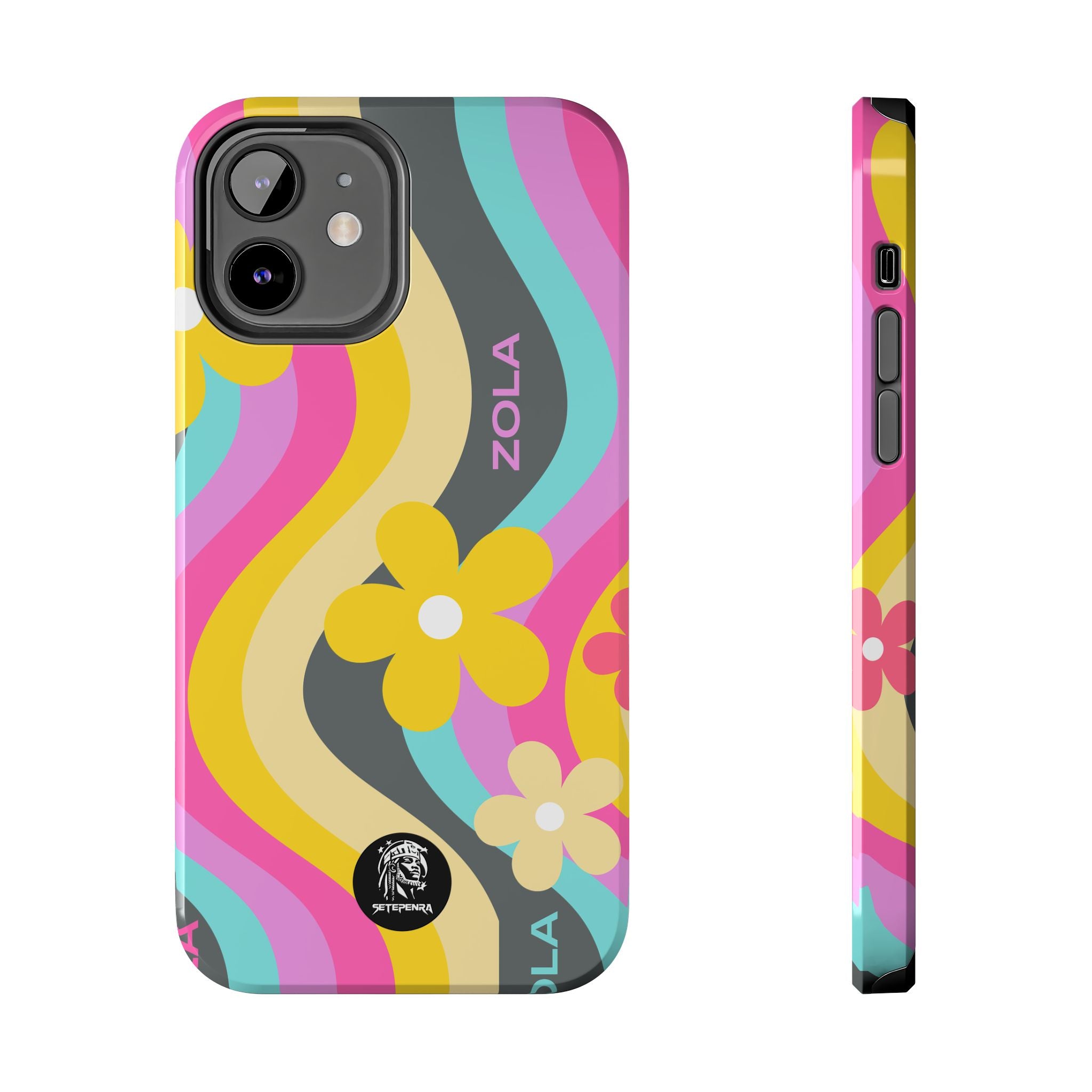 Zola Tough Phone Case (For iPhone, Galaxy & More) - Dark Grey Wave SETEPENRA Phone Case.