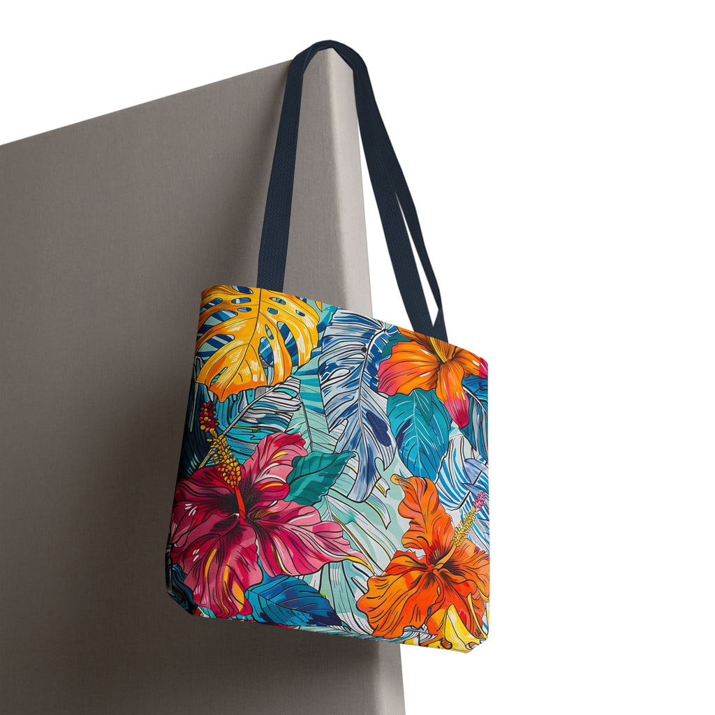 Monstera Hibiscus Tote Bag