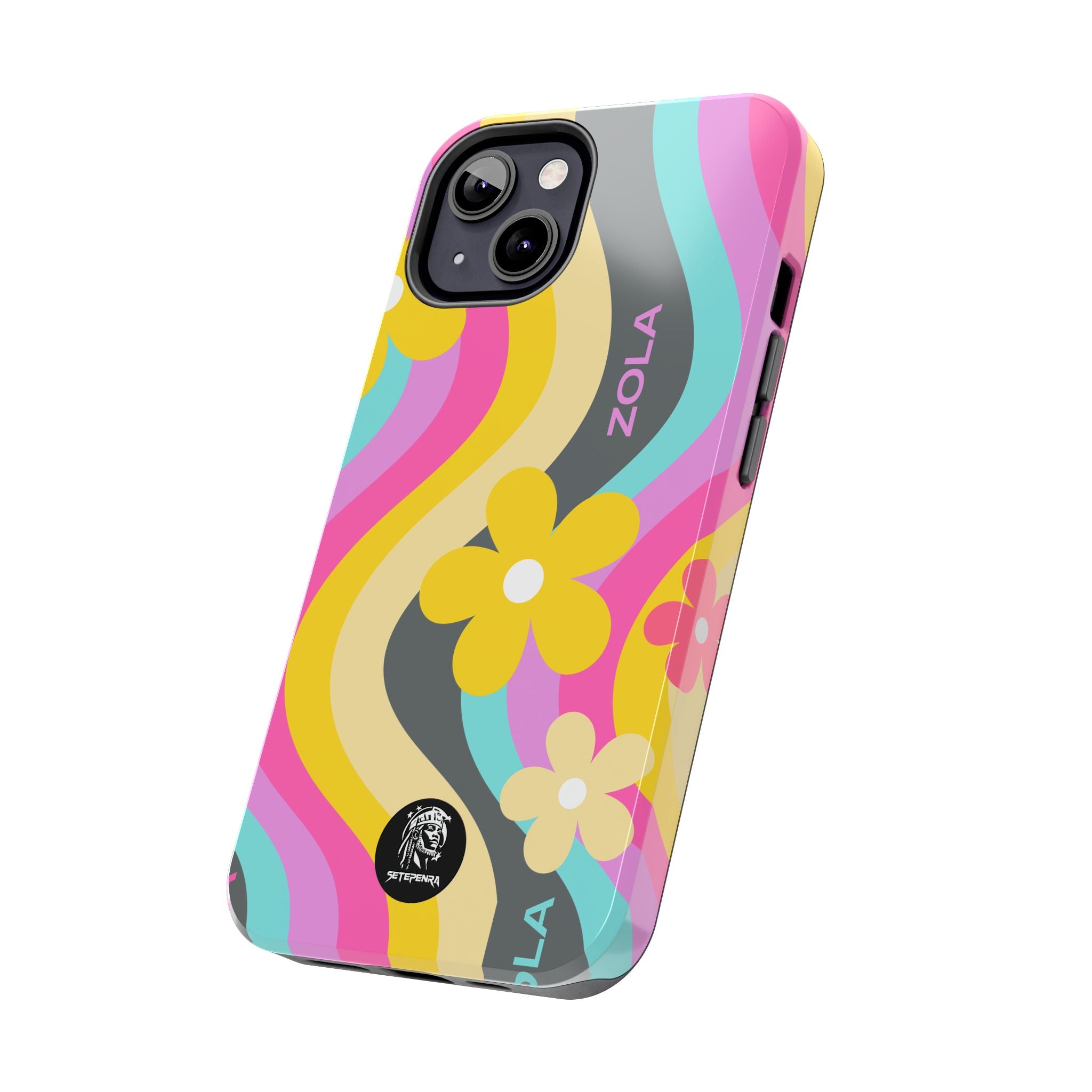 Zola Tough Phone Case (For iPhone, Galaxy & More) - Dark Grey Wave