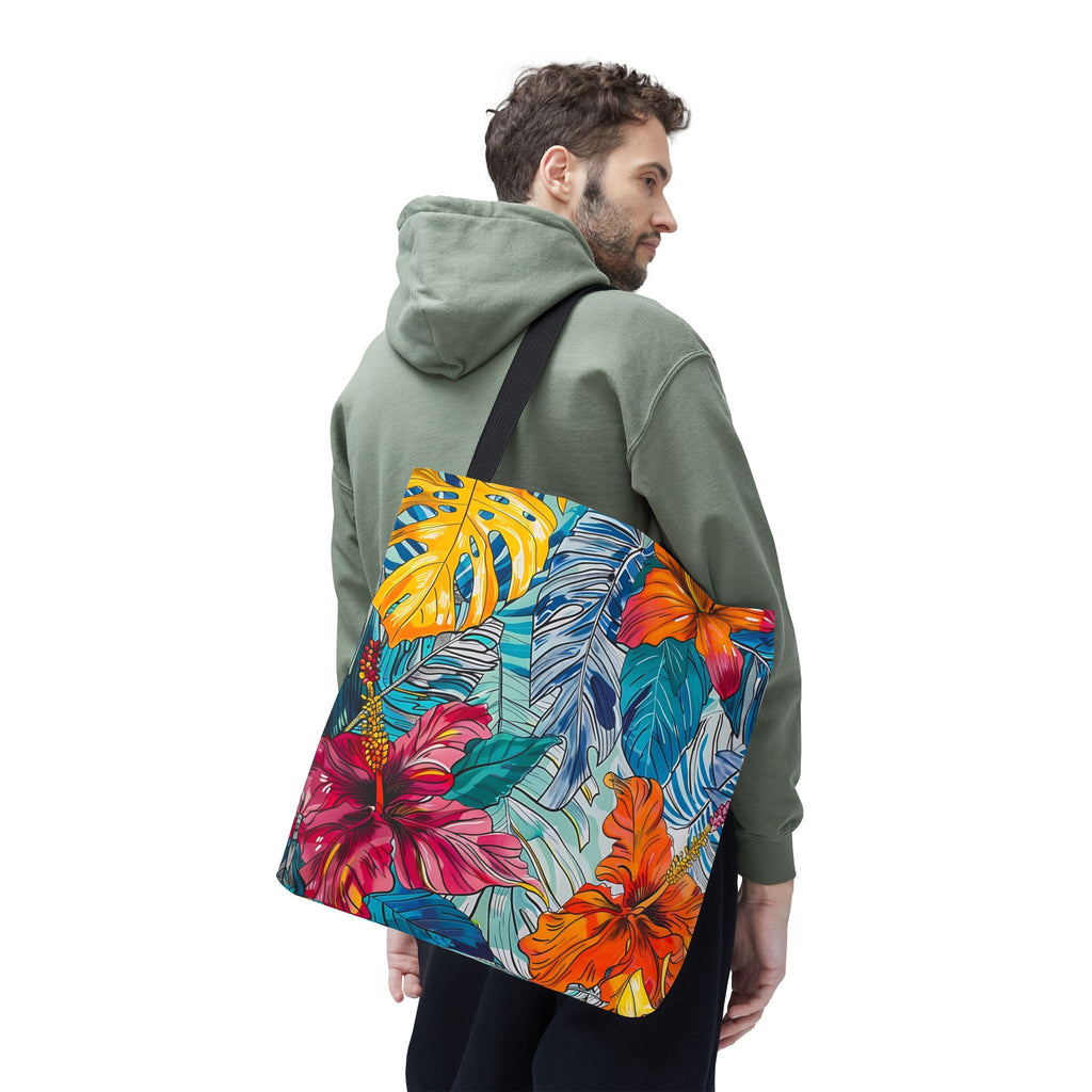 Monstera Hibiscus Tote Bag